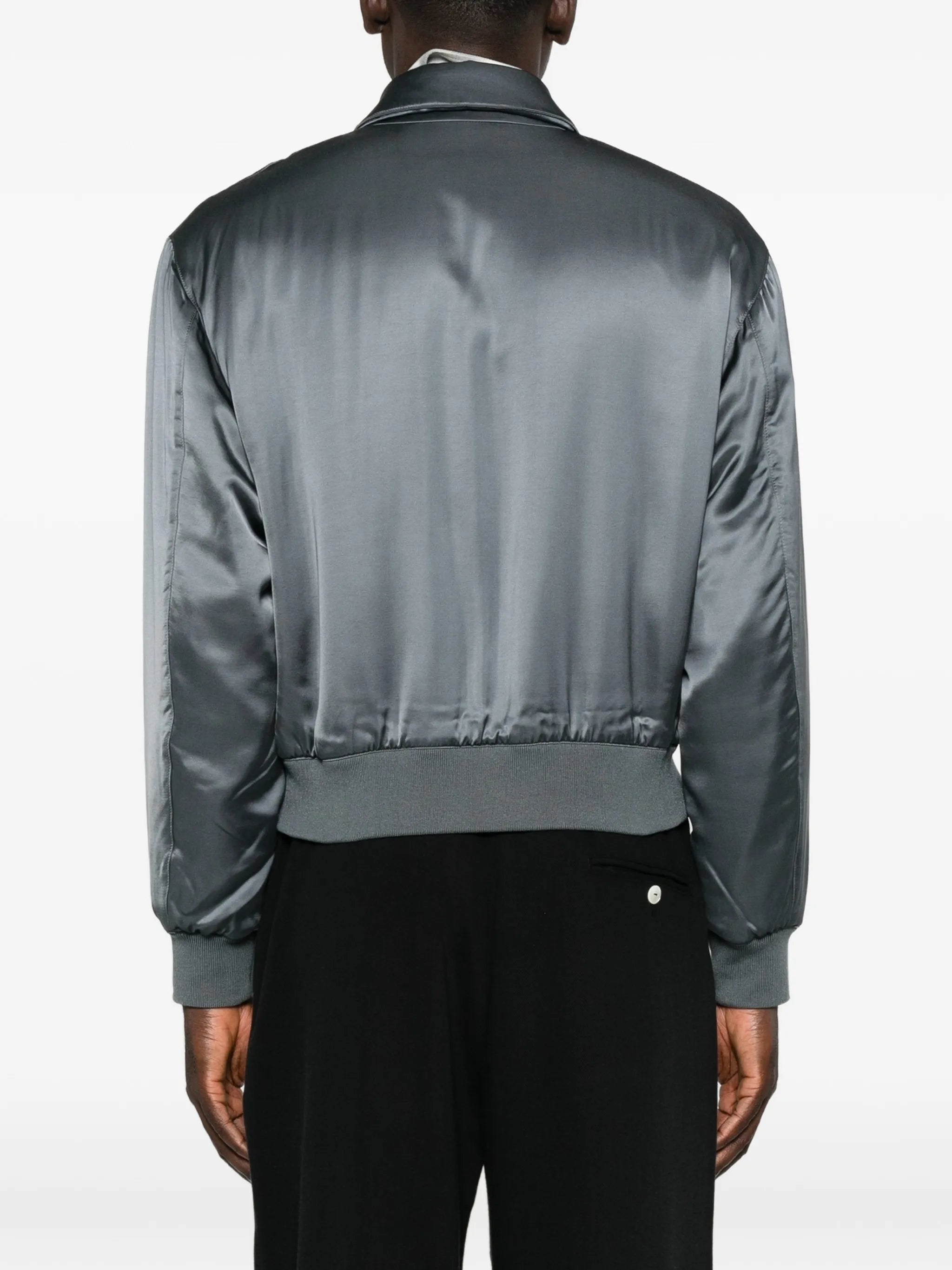 Aces satin bomber jacket