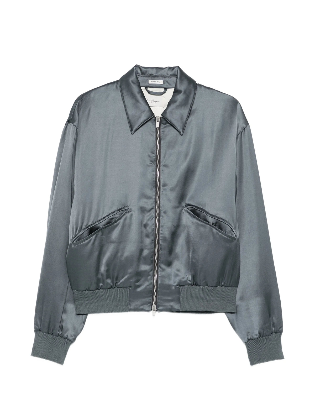 Aces satin bomber jacket