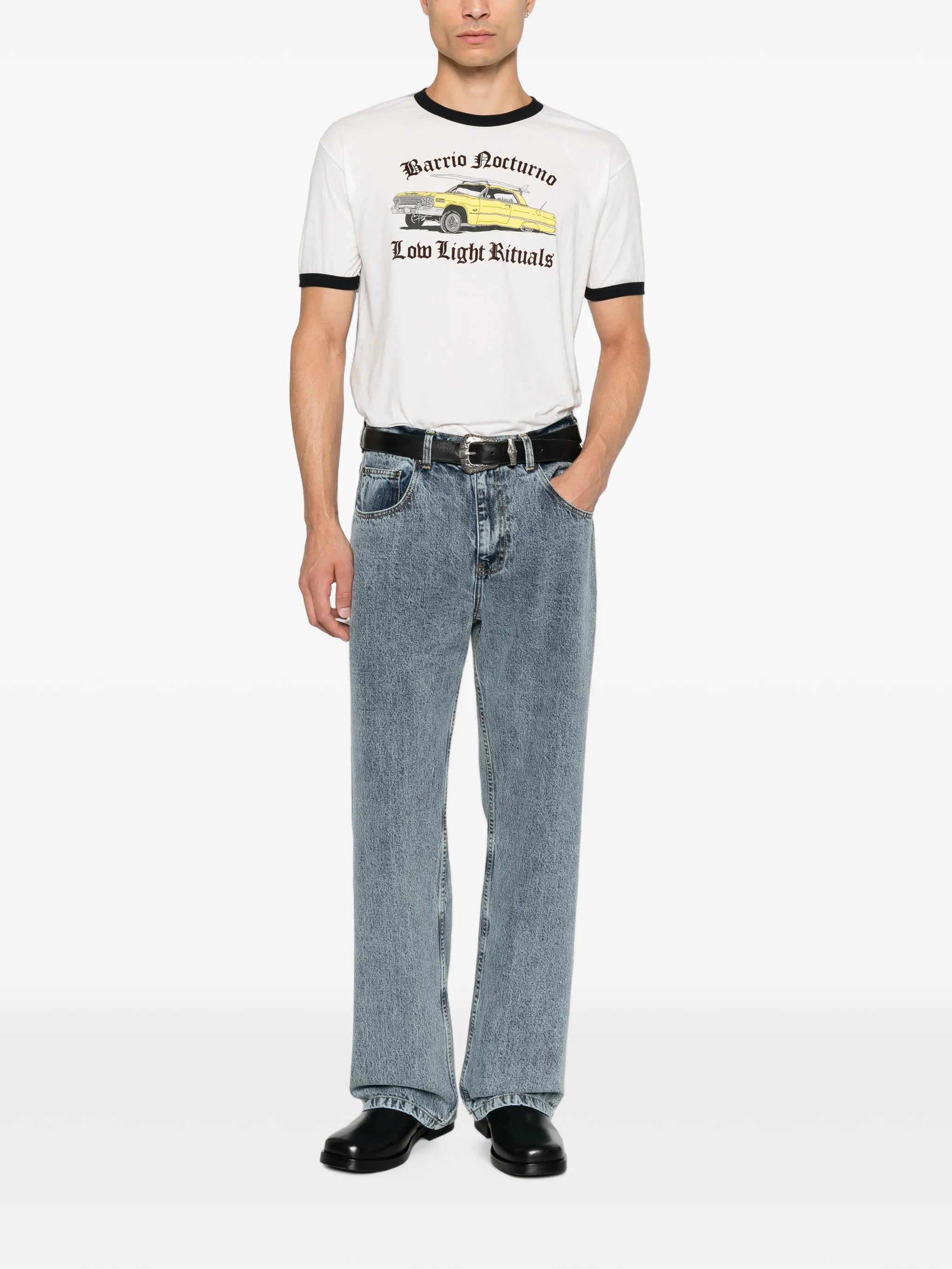 graphic-print ringer T-shirt