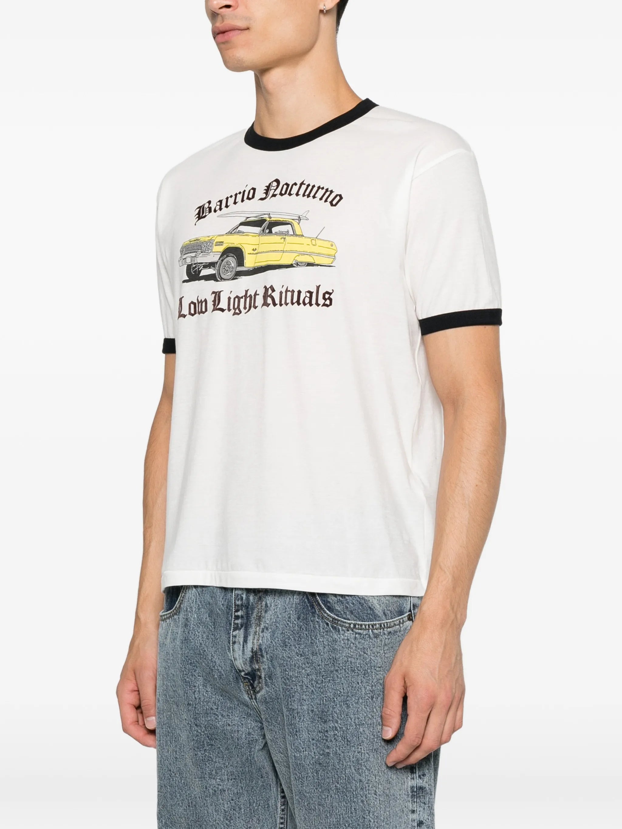 graphic-print ringer T-shirt