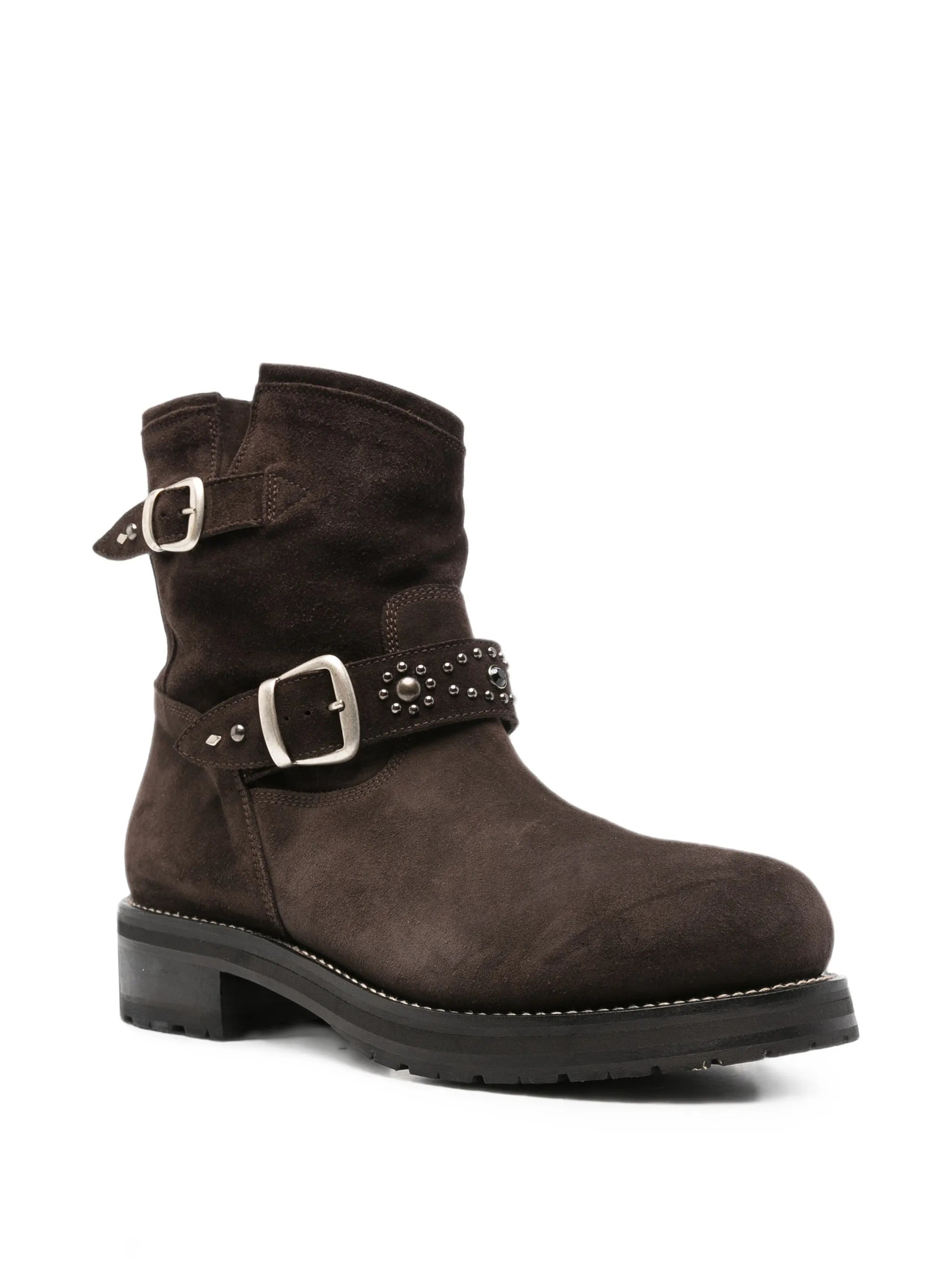buckled studded boots
