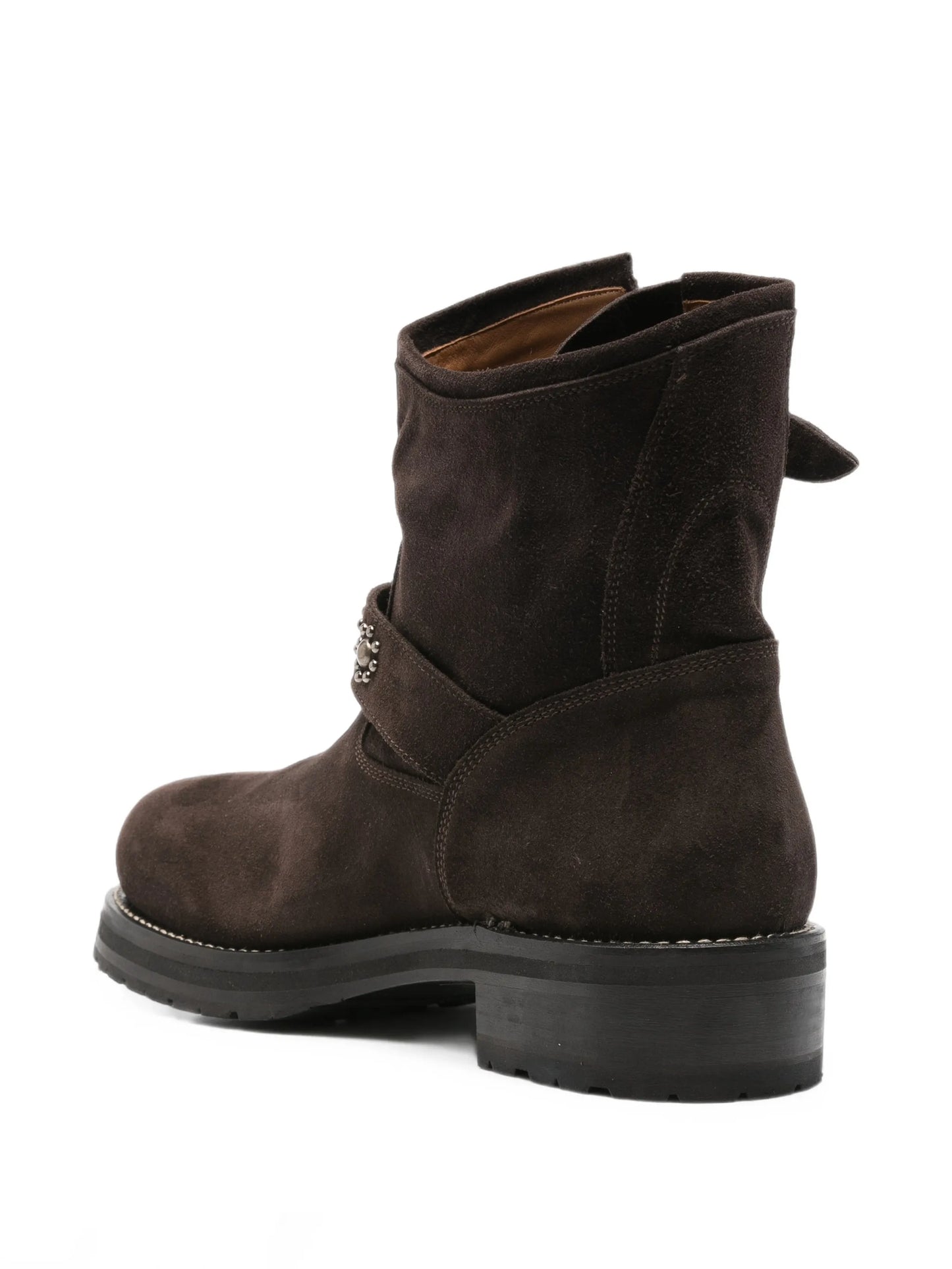 buckled studded boots
