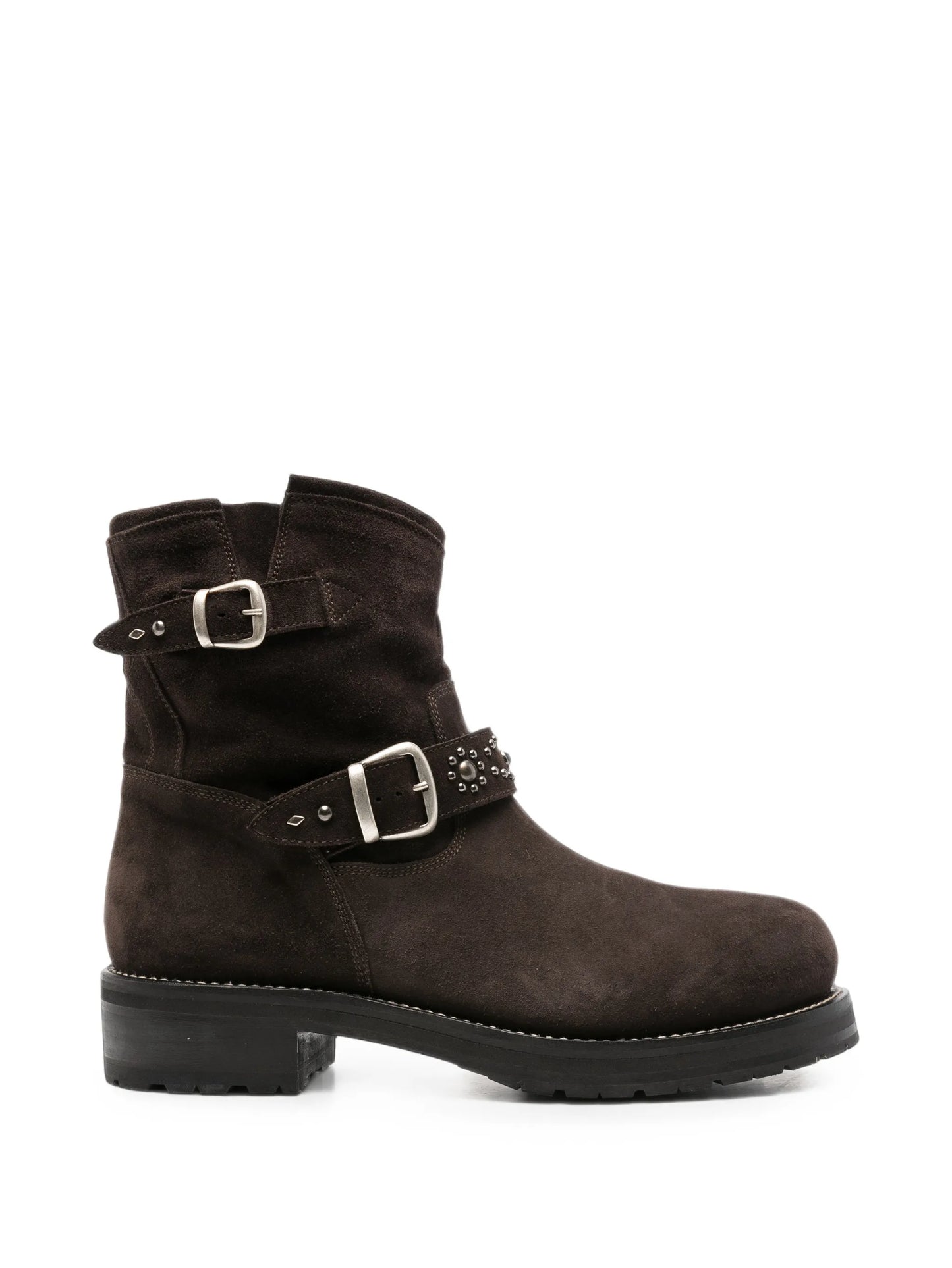 buckled studded boots