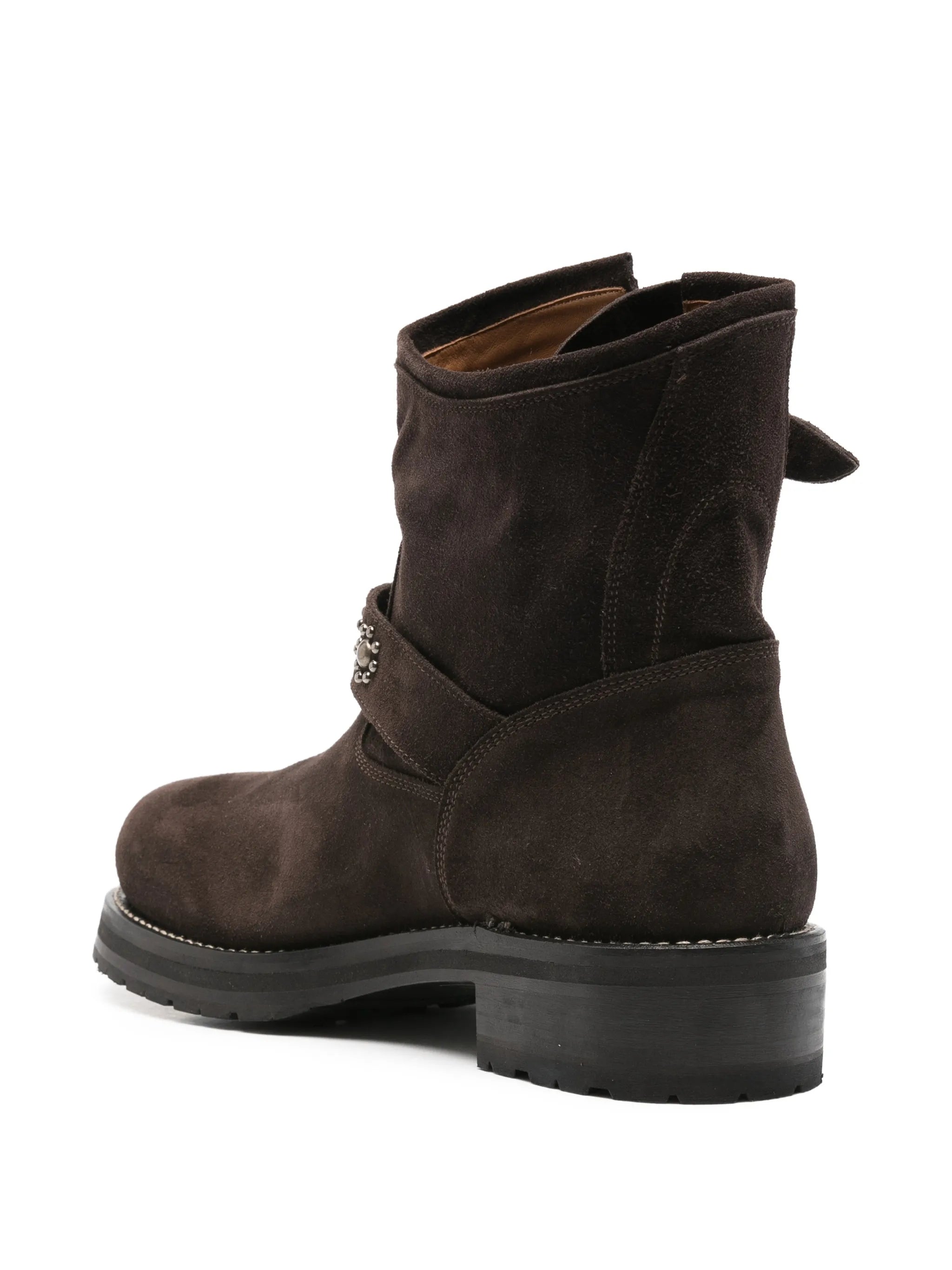 buckled studded boots