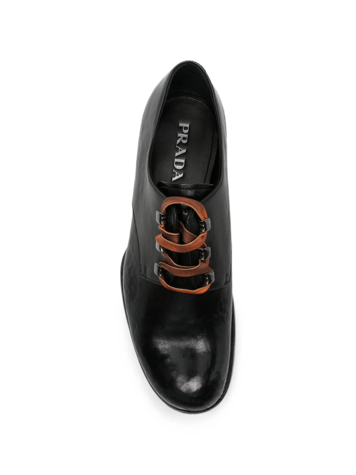 antiqued leather lace-up shoes