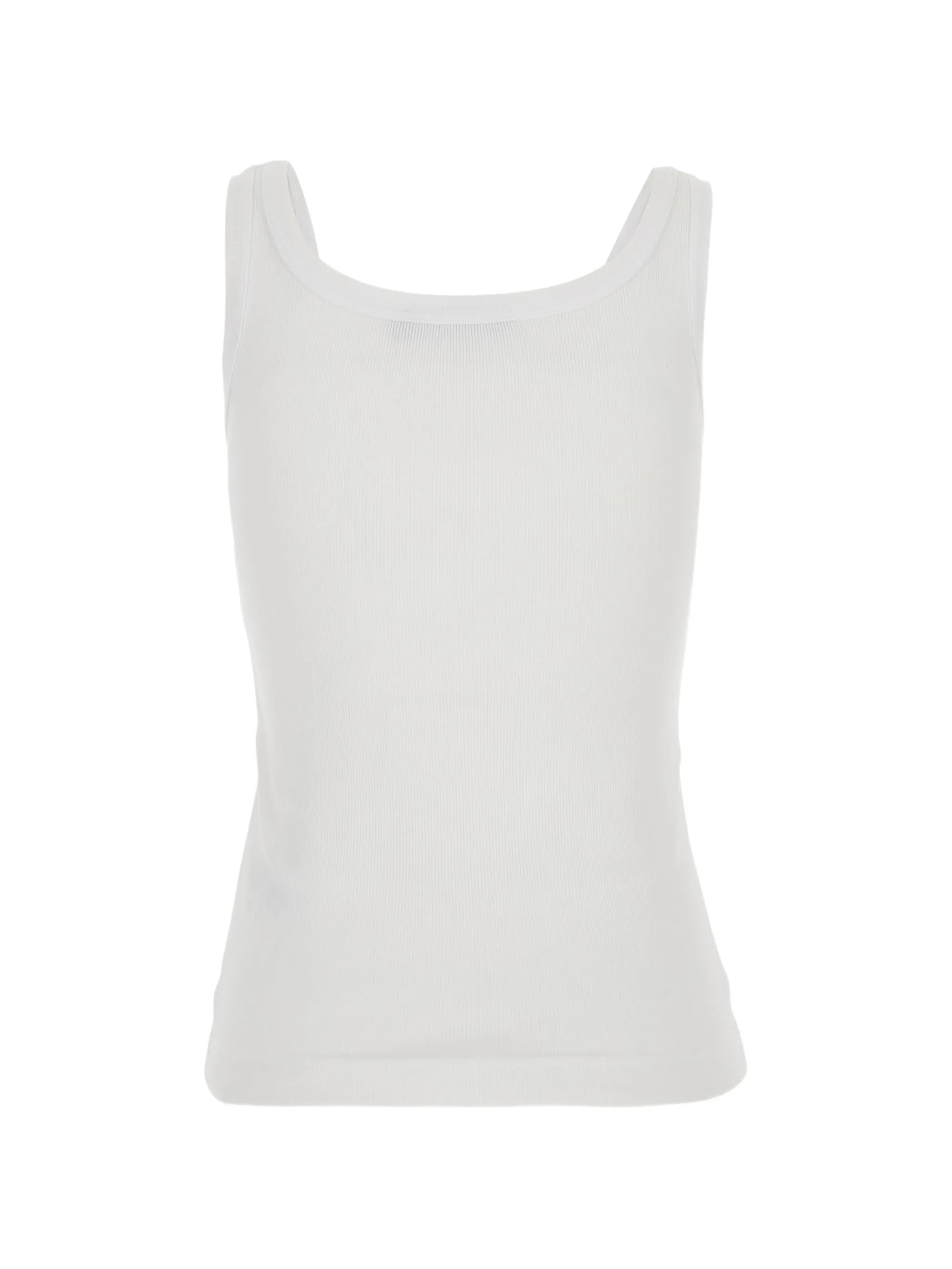logo-patch ribbed-knit tank top