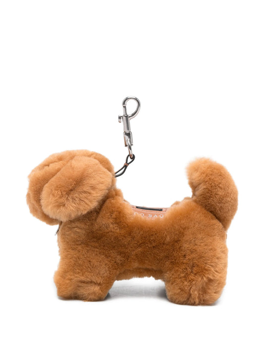 shearling dog-shape keyring