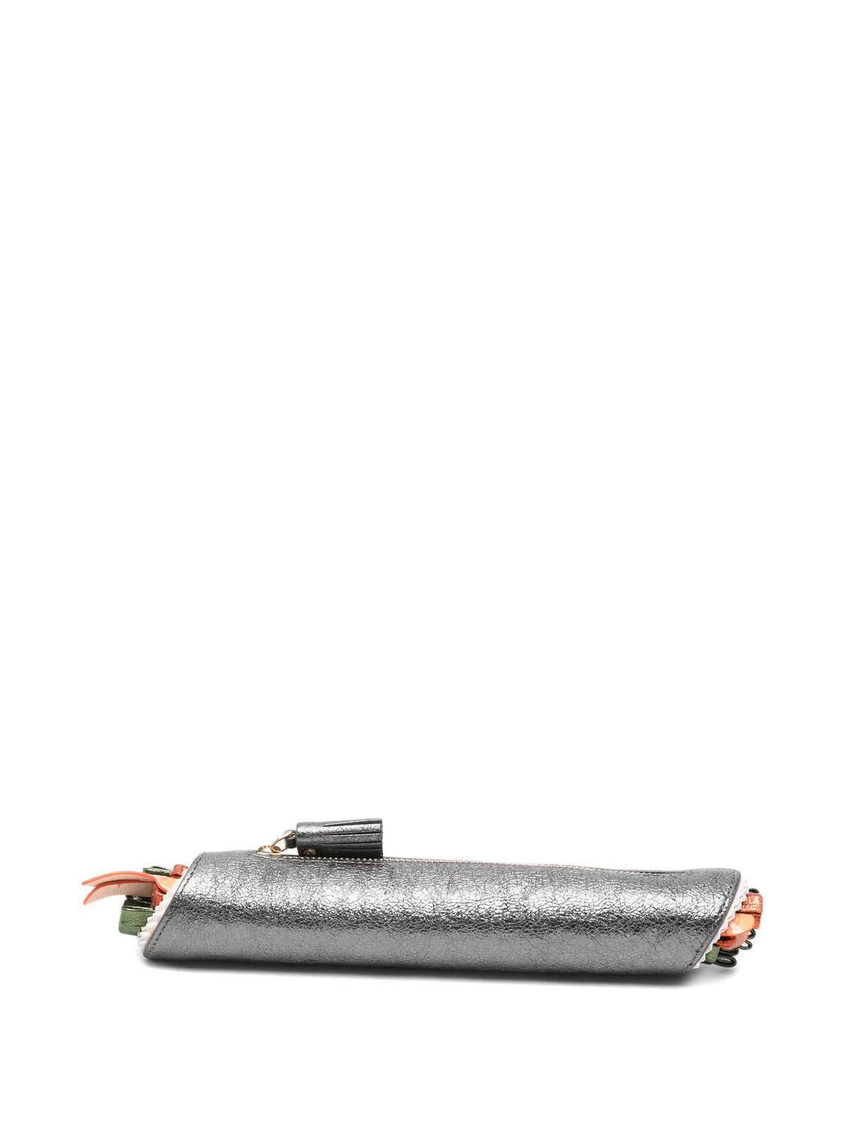 sushi pencil case - capra leather in metallic anthracite grey