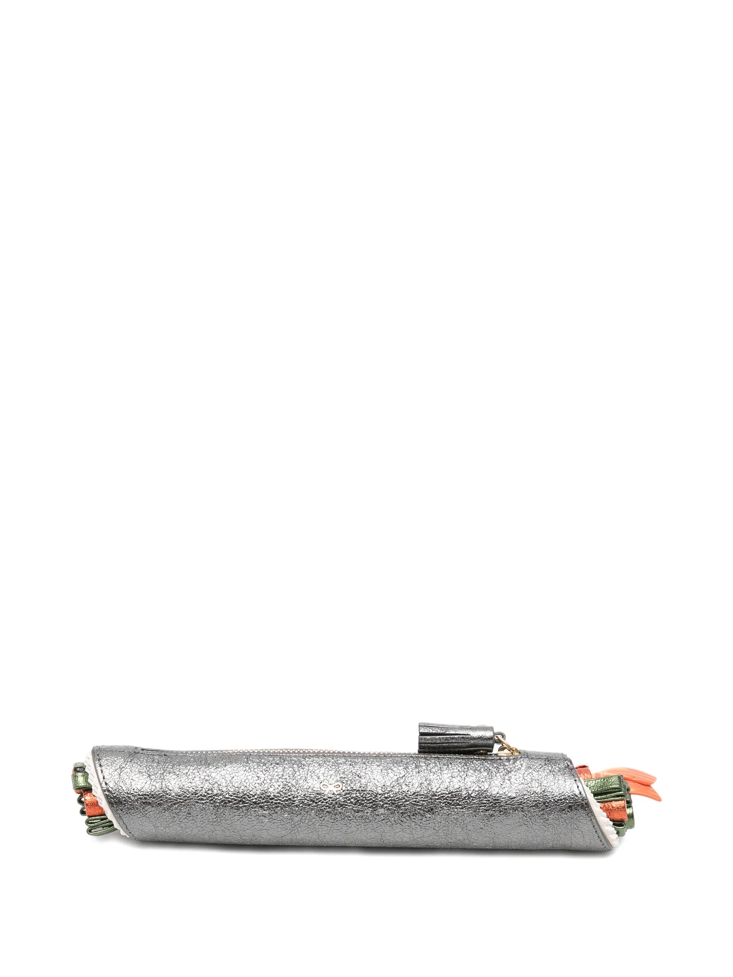 metallic-effect tassel-detail pencil case