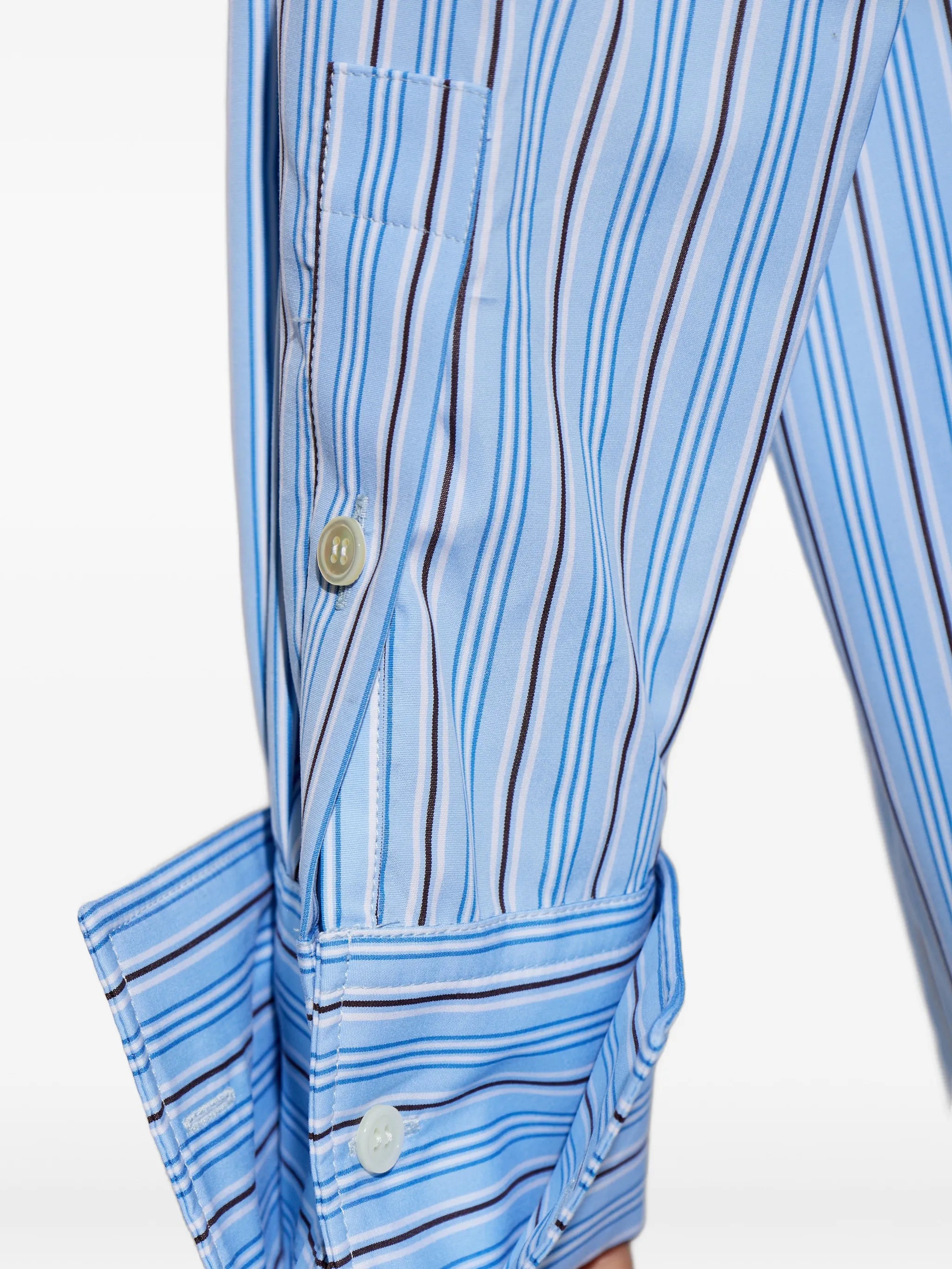 stripe-pattern oversized mini dress