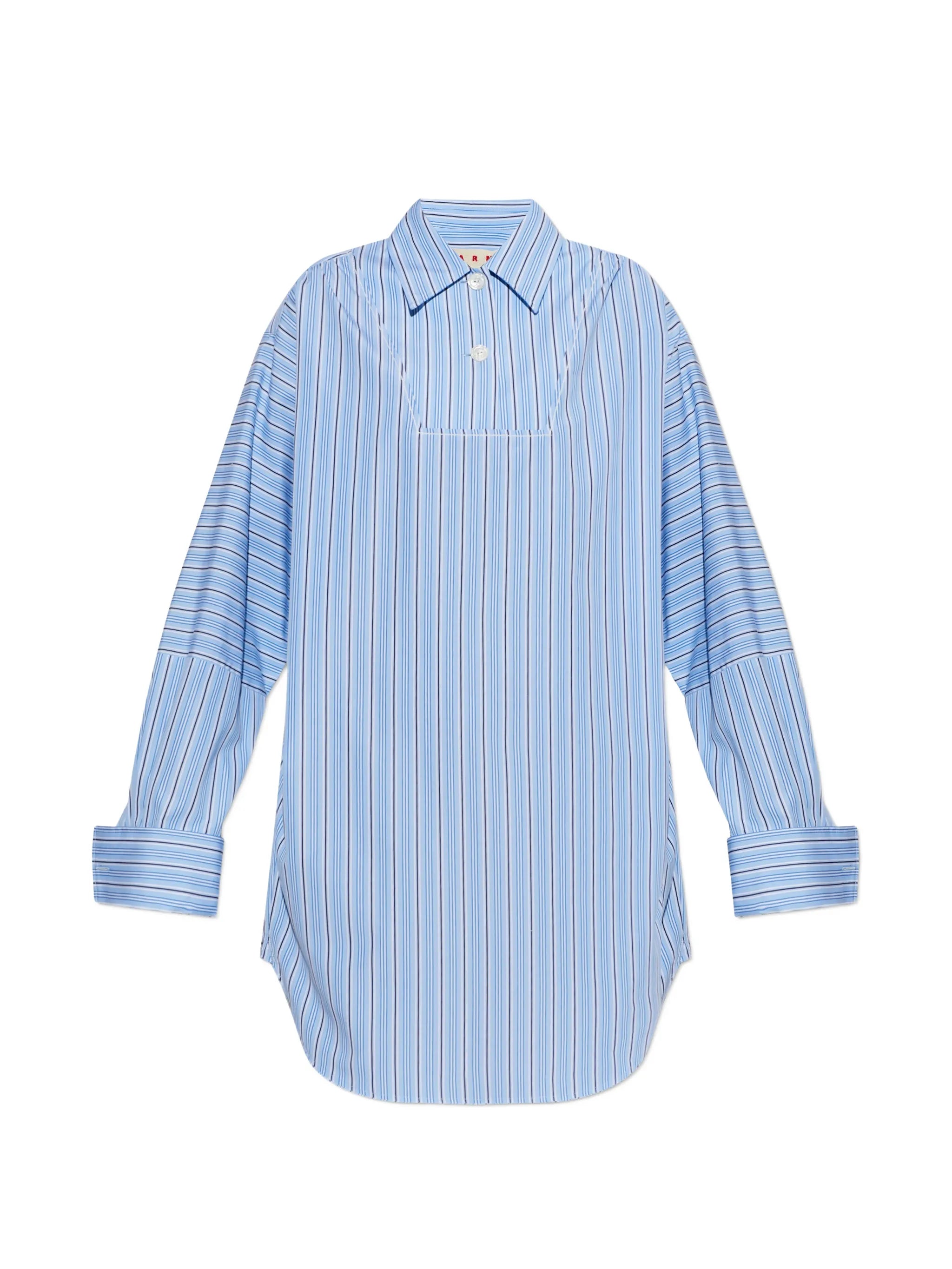 stripe-pattern oversized mini dress