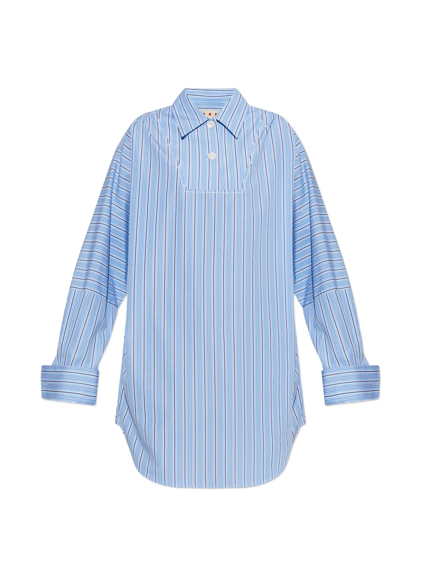 stripe-pattern oversized mini dress