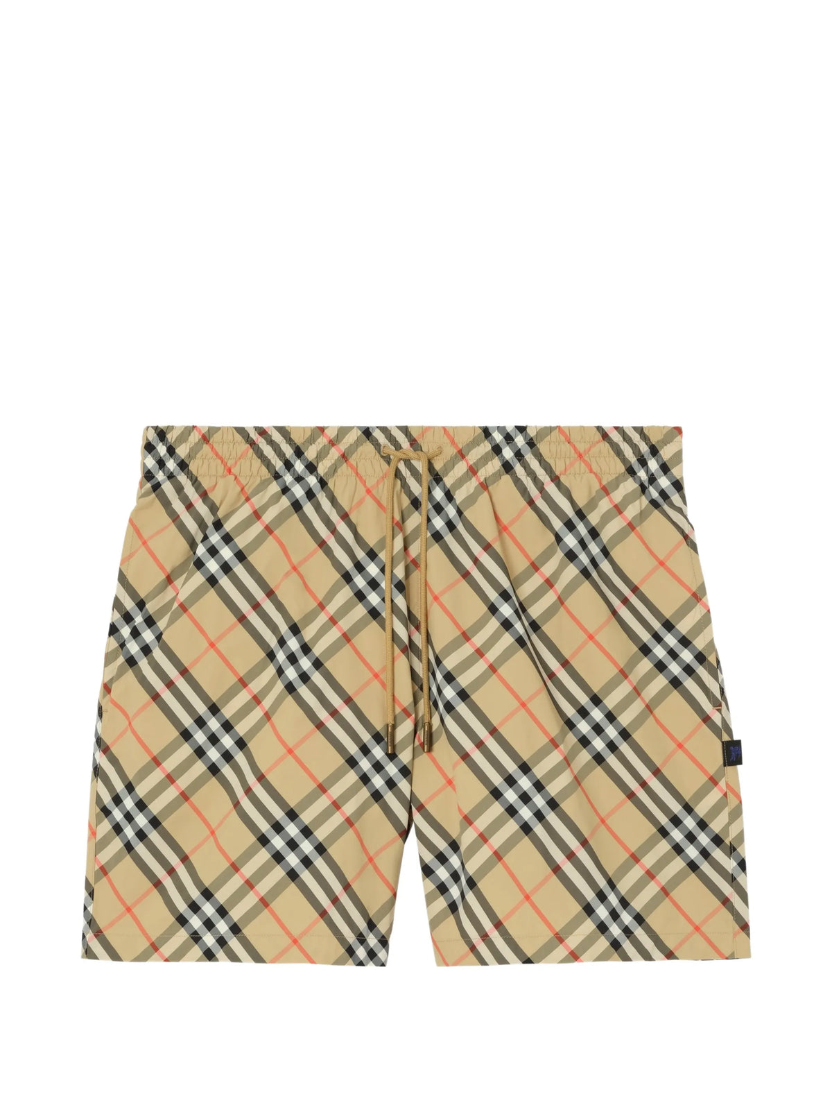 check-print drawstring swim shorts