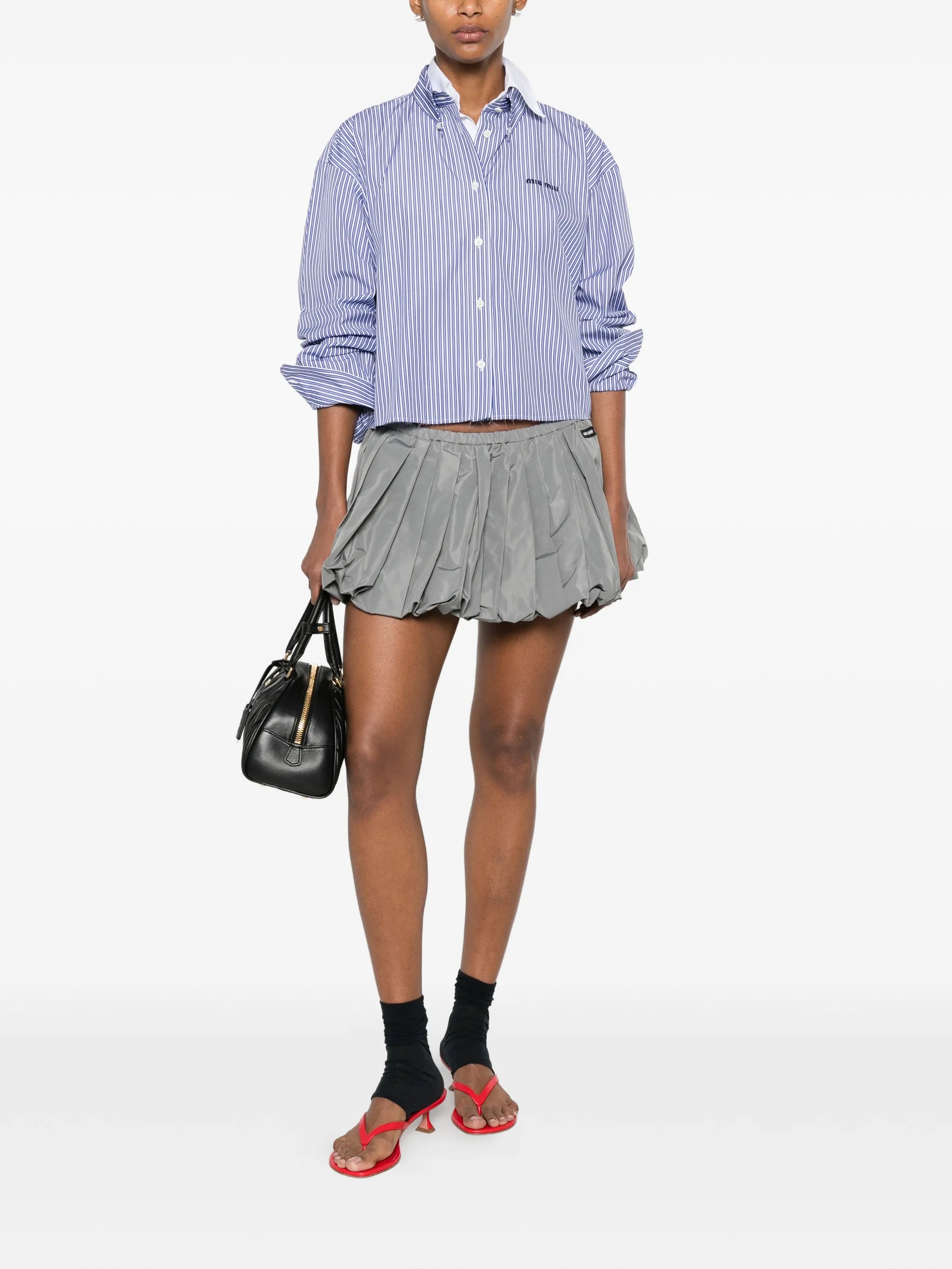 micro pinstripe poplin shirt