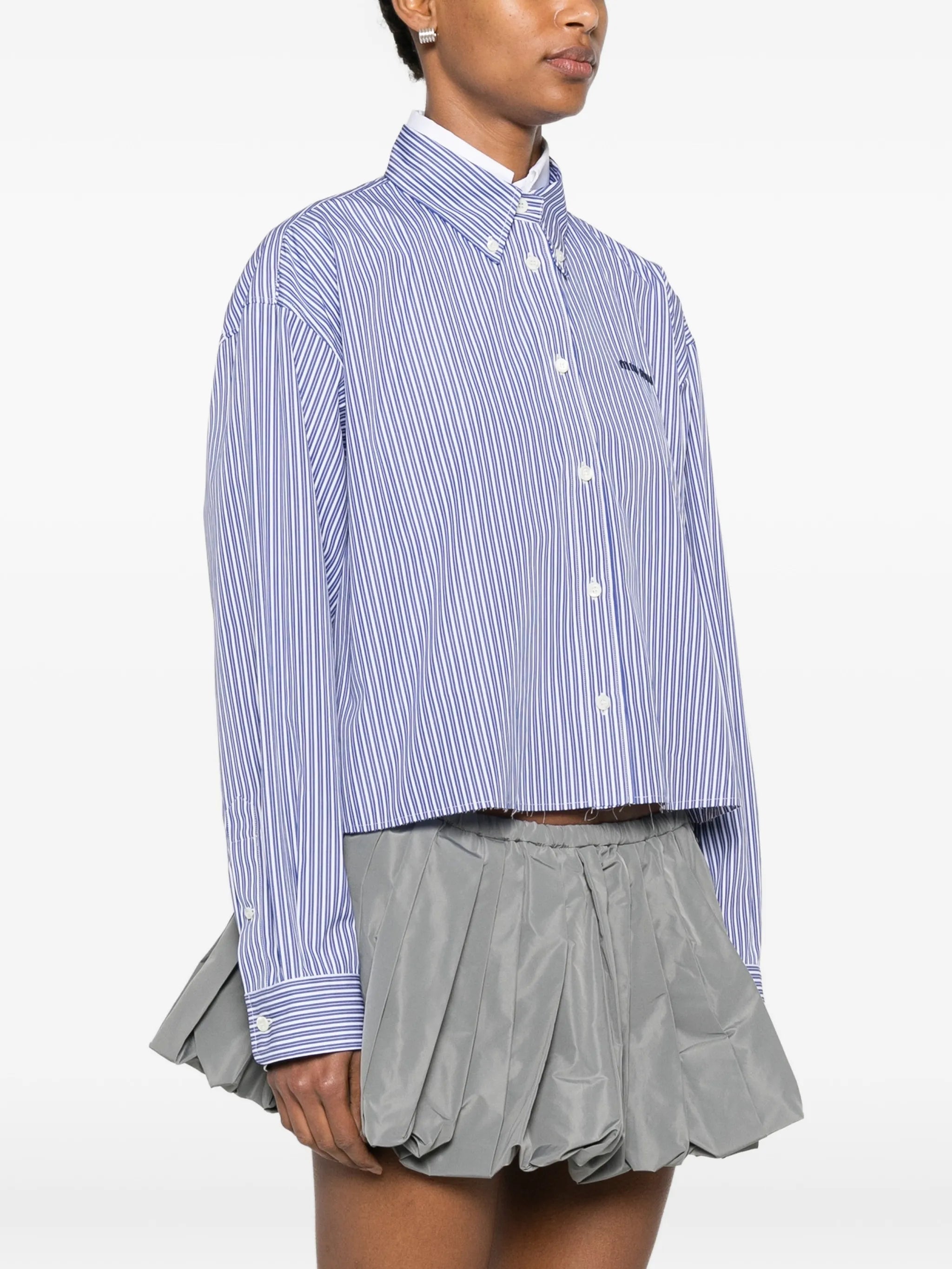 micro pinstripe poplin shirt