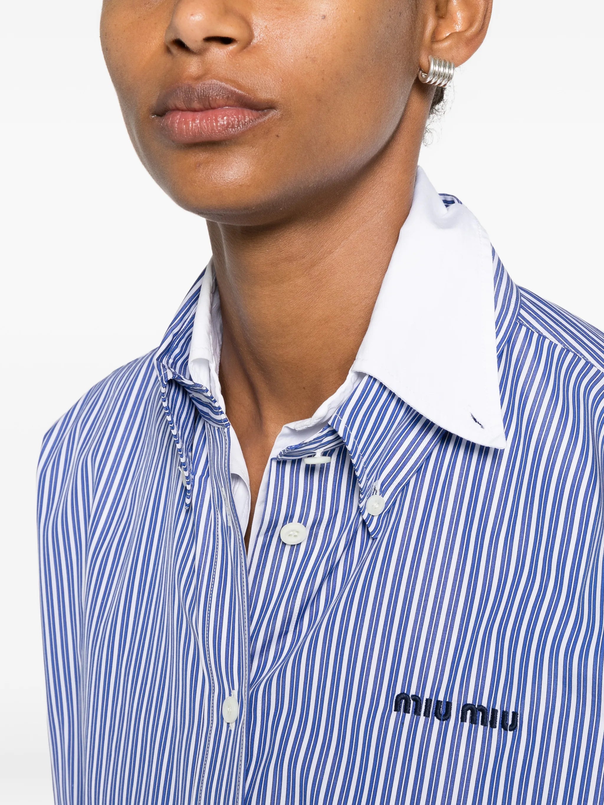 micro pinstripe poplin shirt
