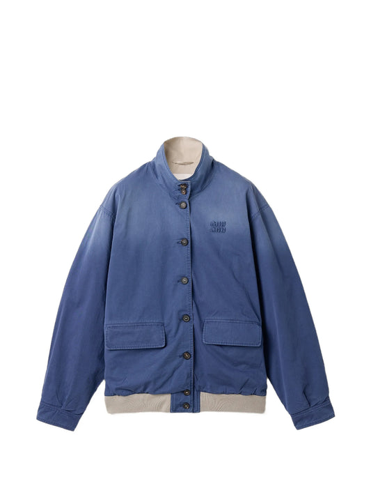 logo-embroidered faded jacket