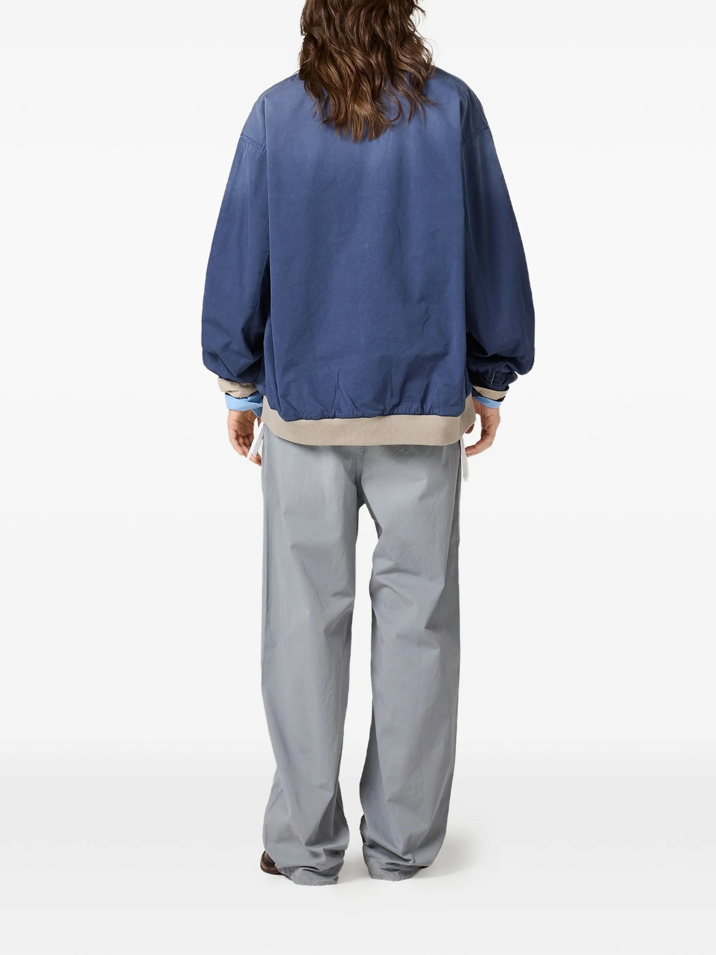 logo-embroidered button-up jacket