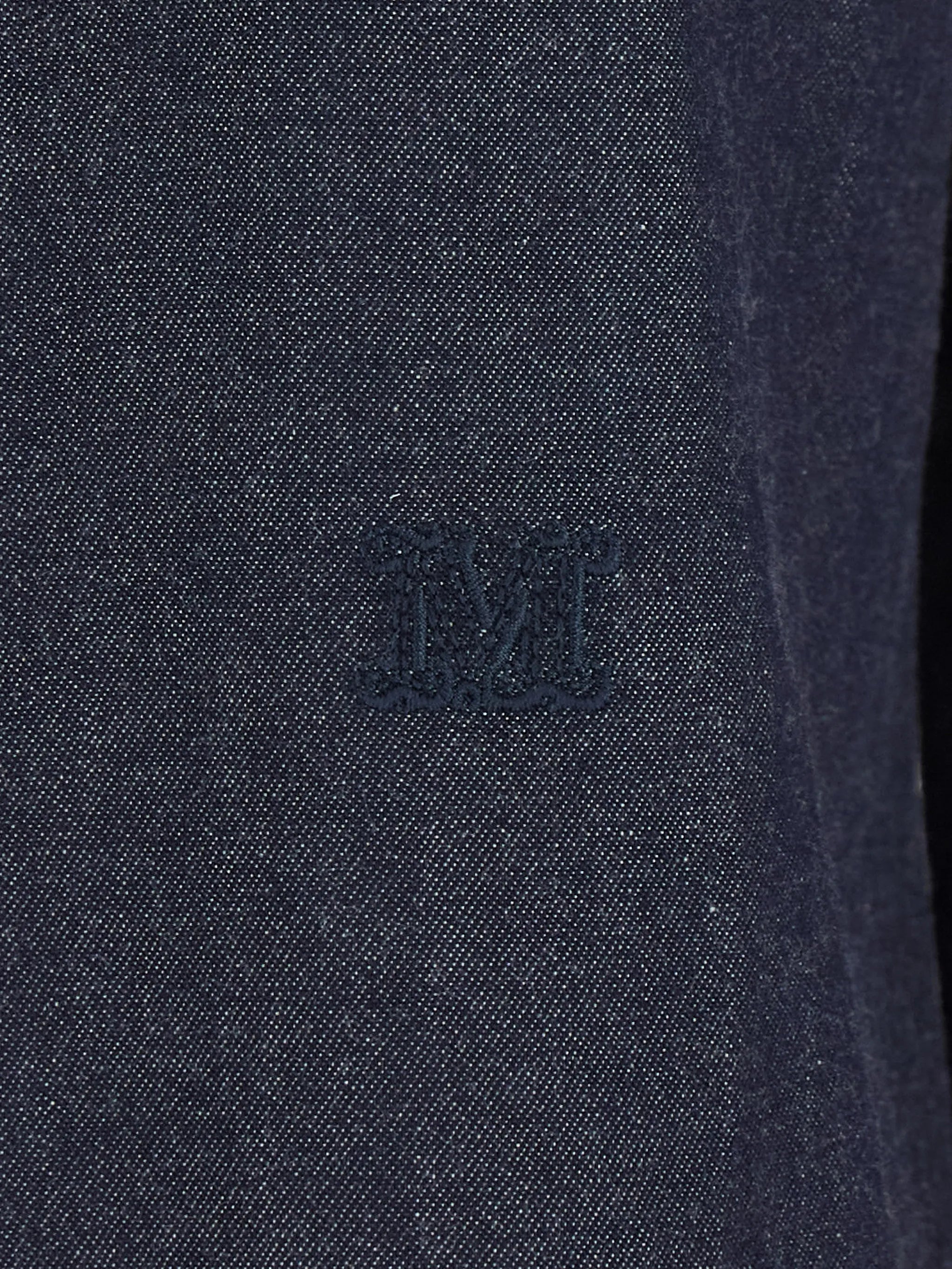 logo-embroidered denim shirt