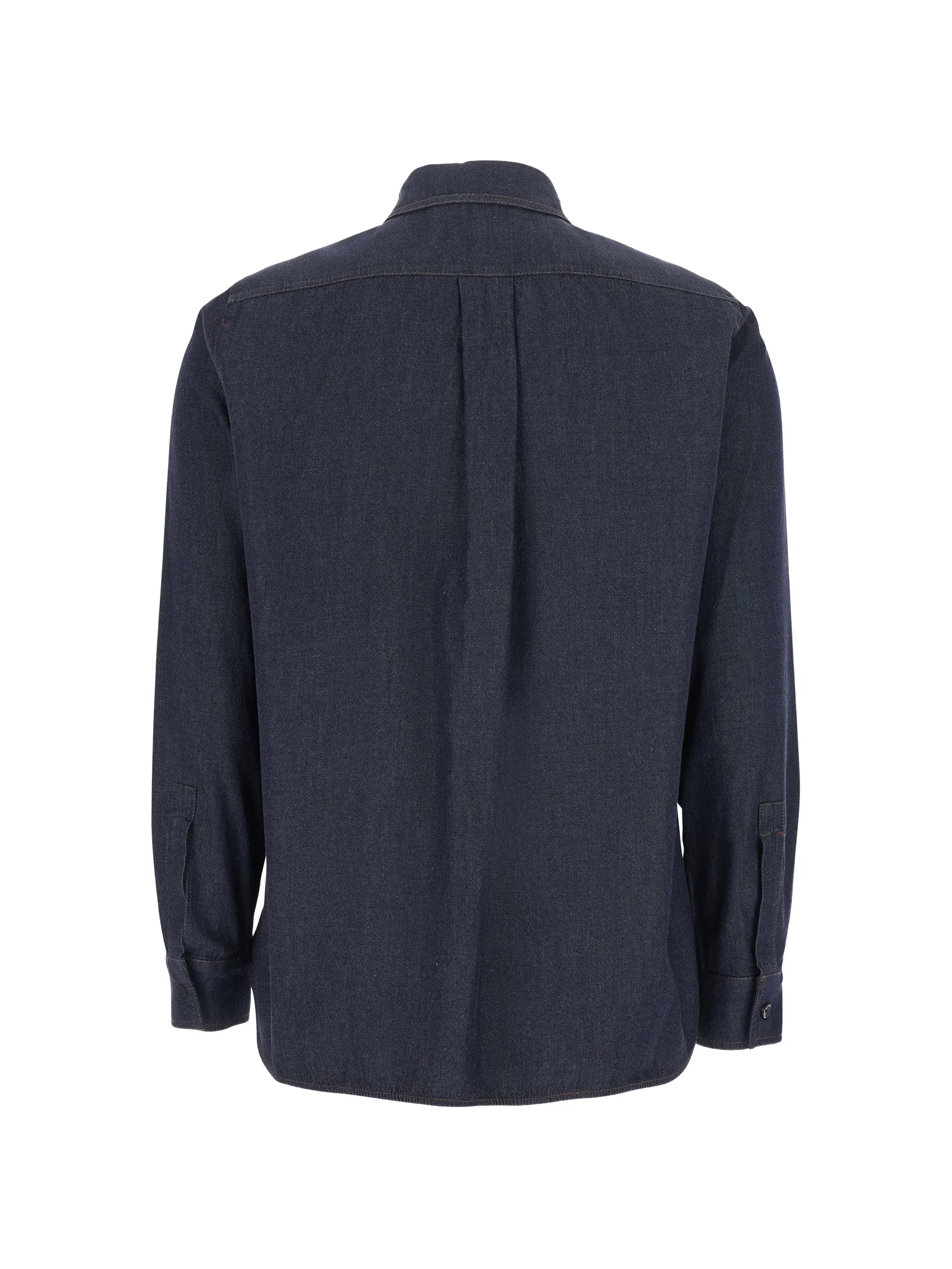 logo-embroidered denim shirt