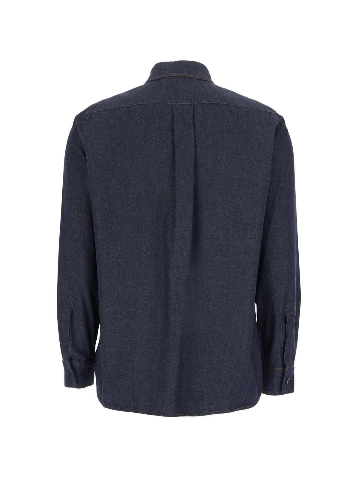 logo-embroidered denim shirt