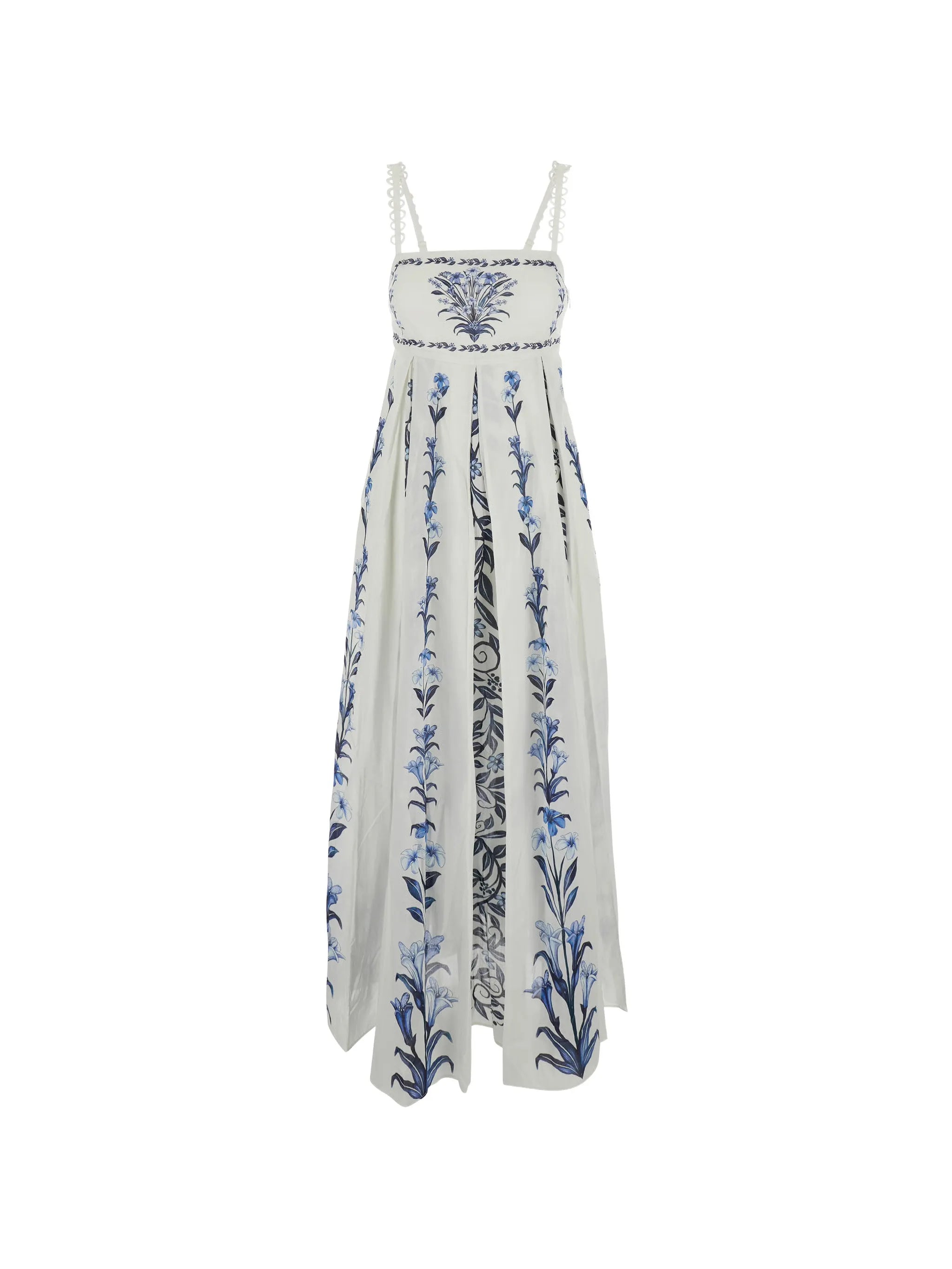 Flowers Arch Pleats maxi dress
