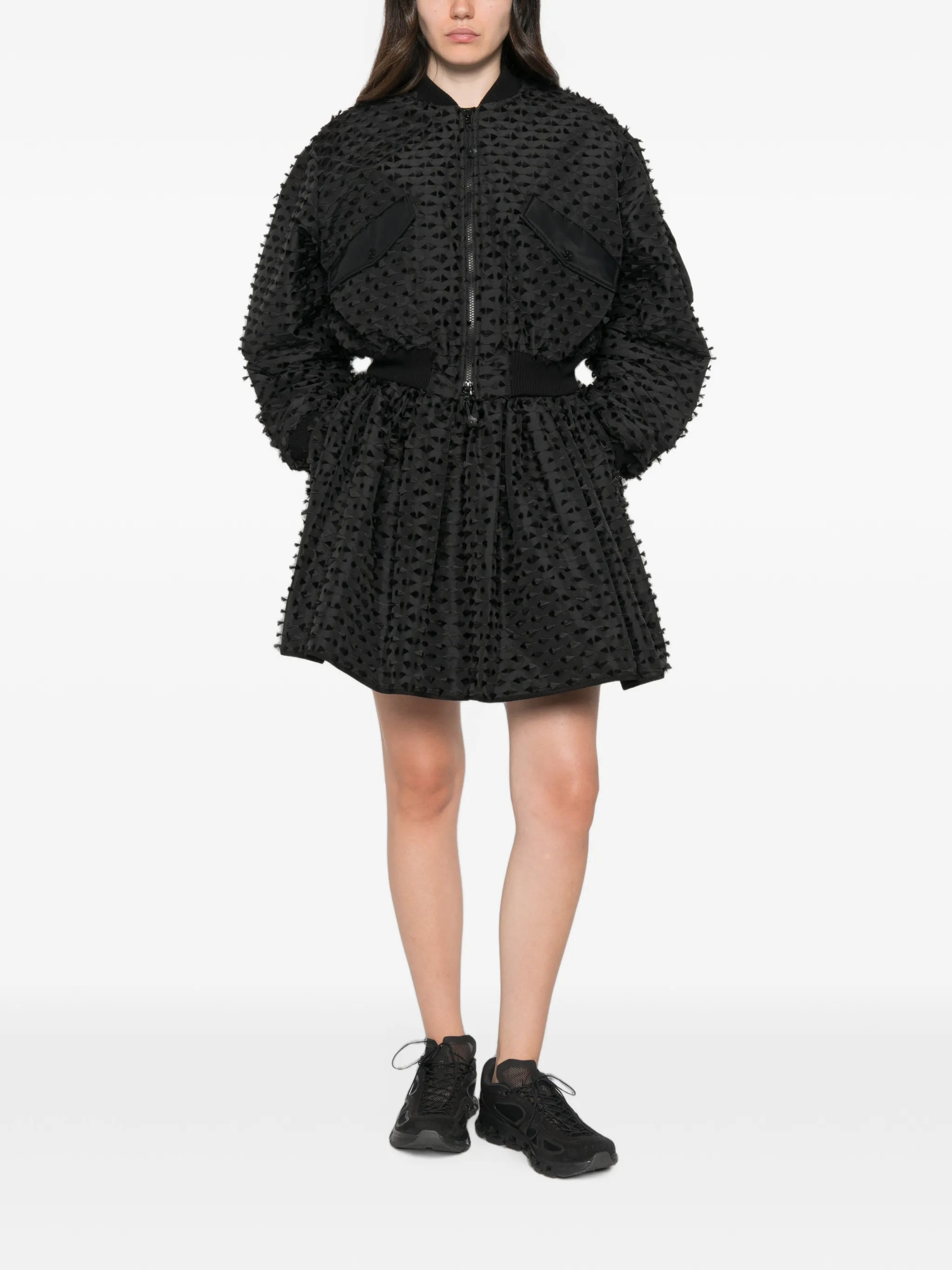 fil-coupé flared-hem jacket