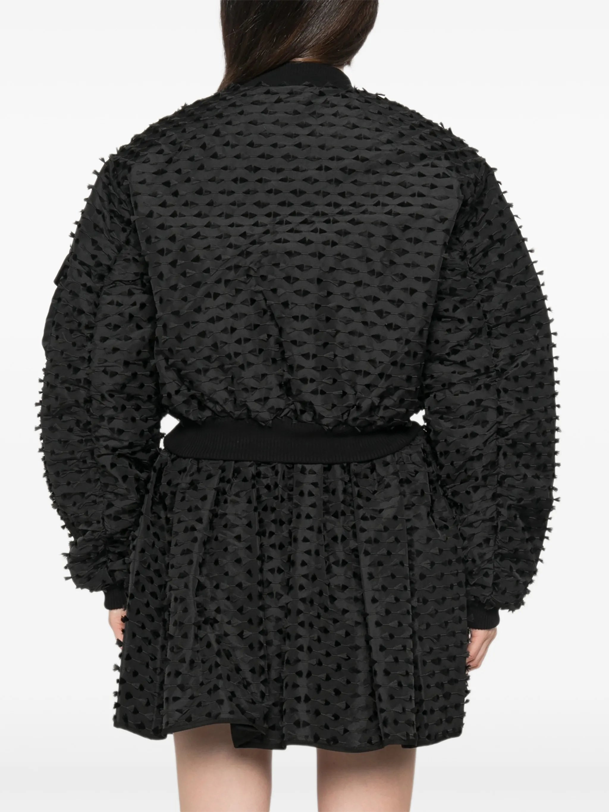 fil-coupé flared-hem jacket