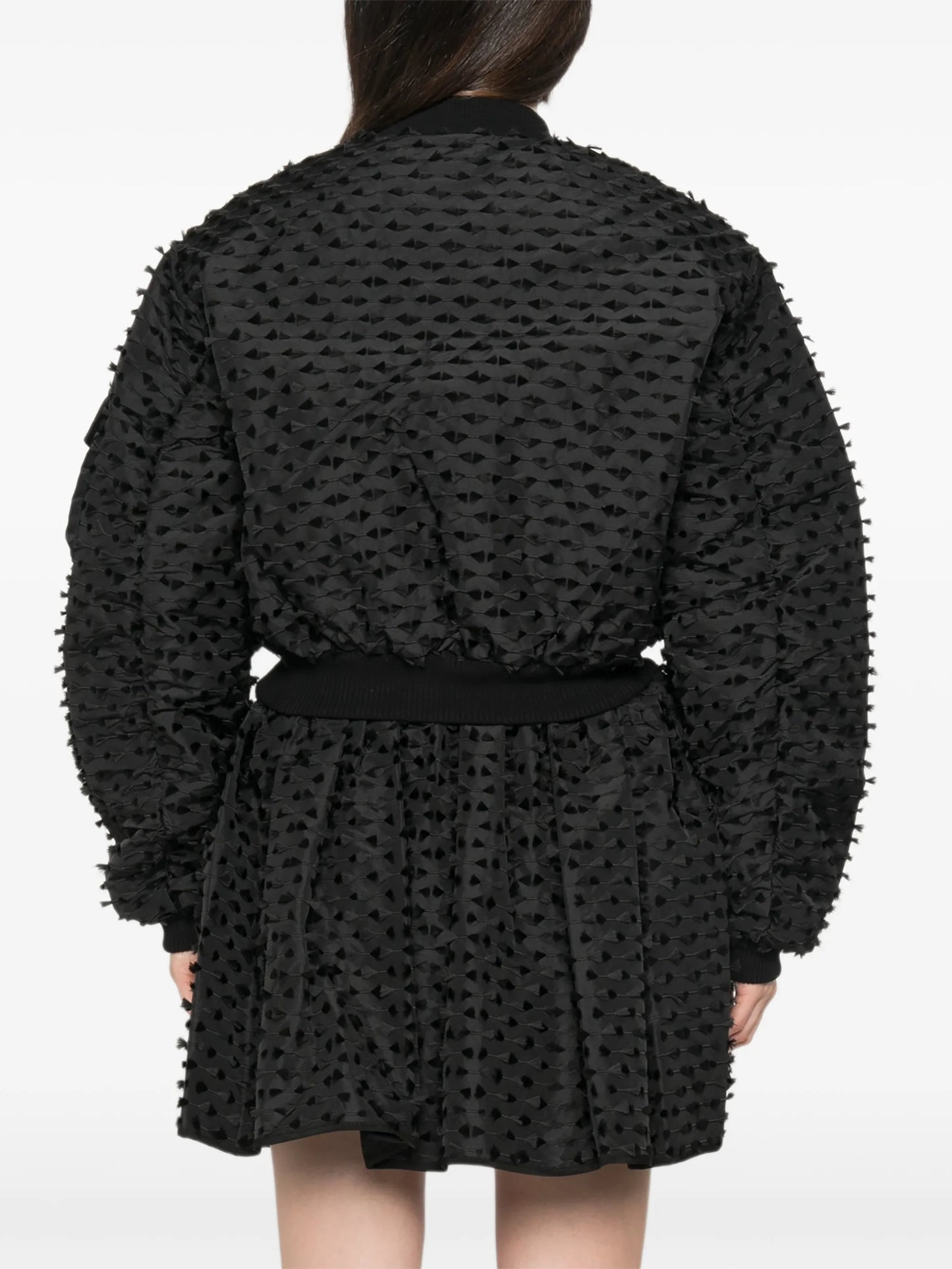 fil-coupé flared-hem jacket