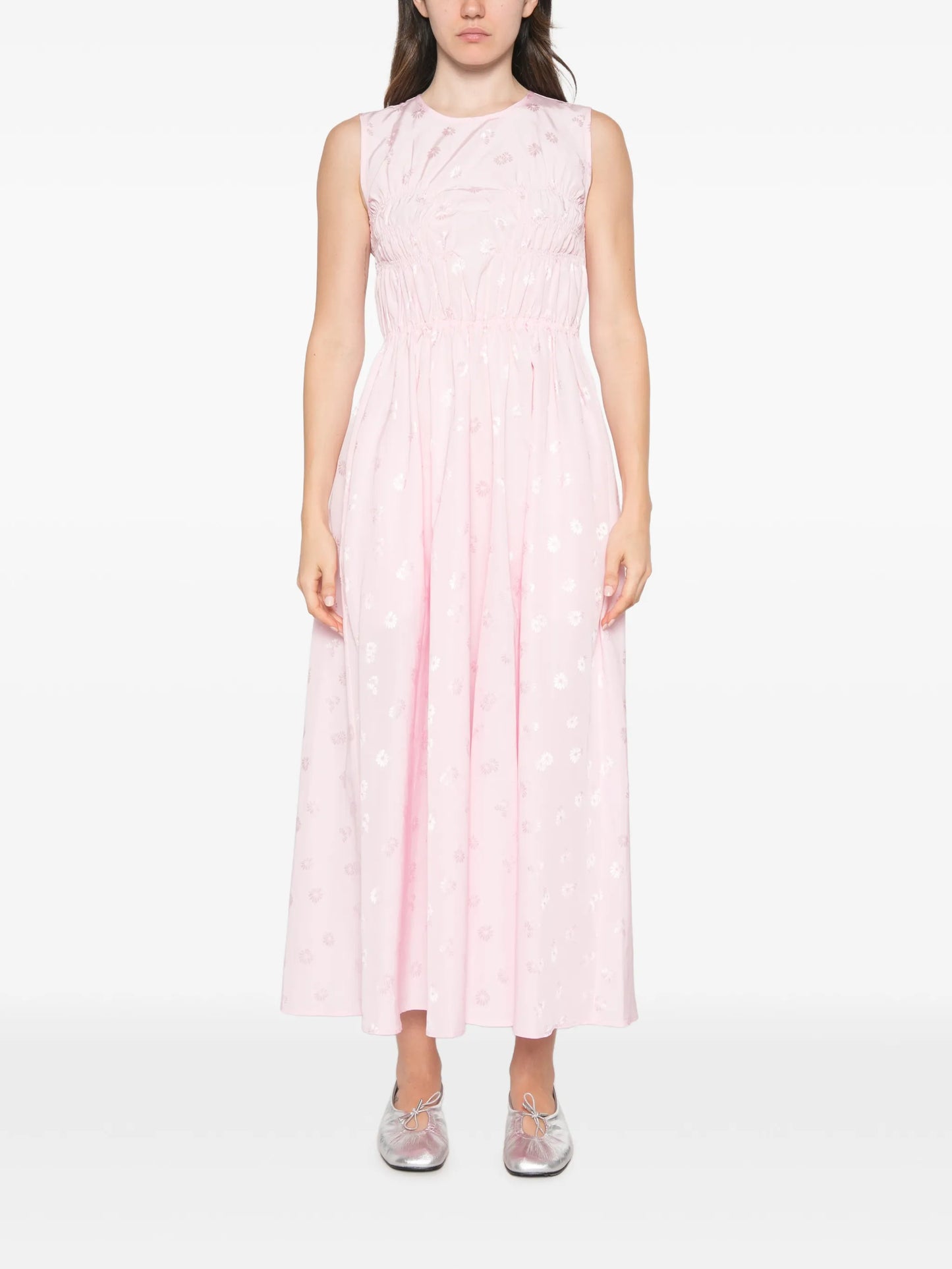Christy floral-jacquard dress