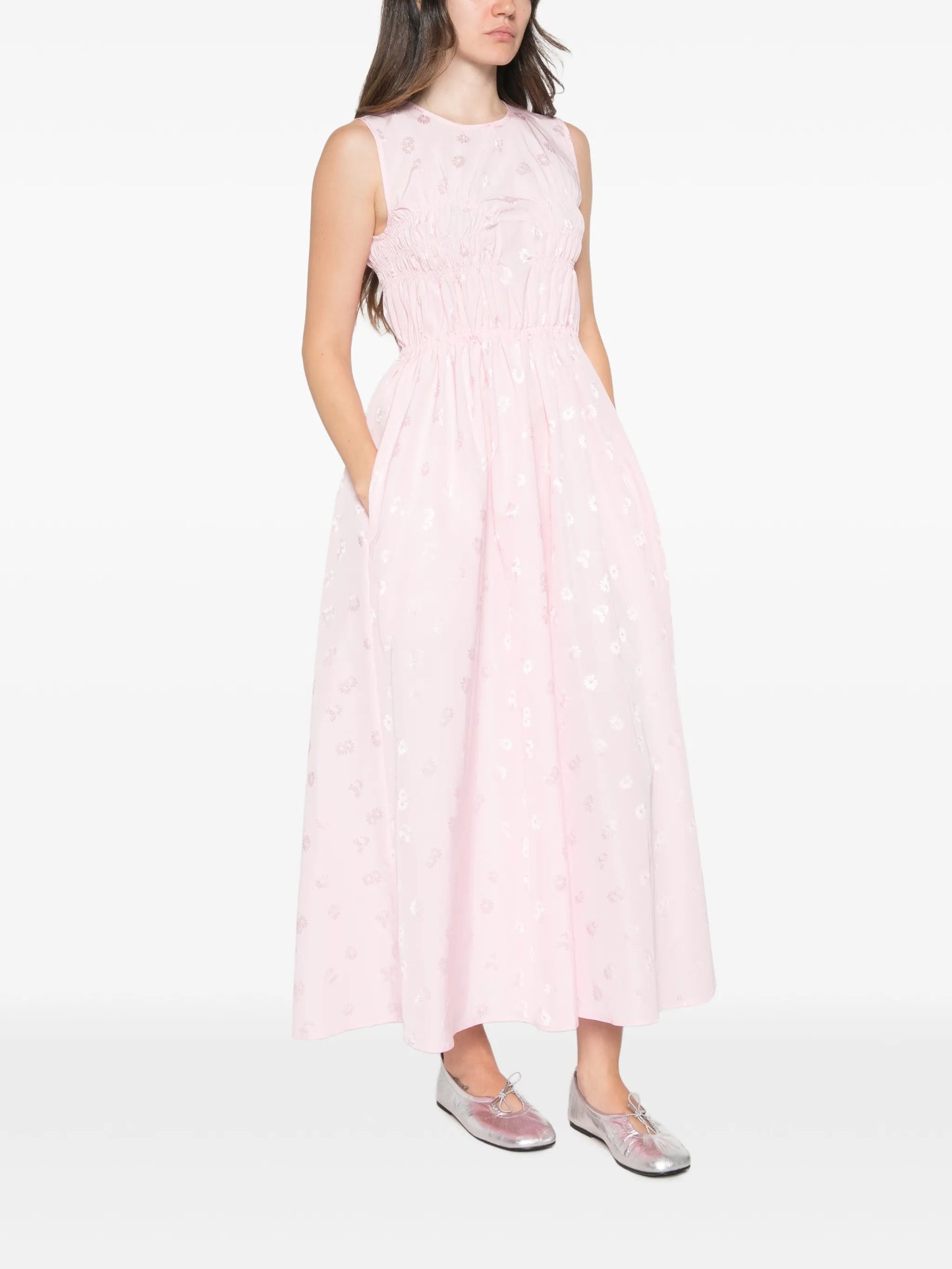 Christy floral-jacquard dress