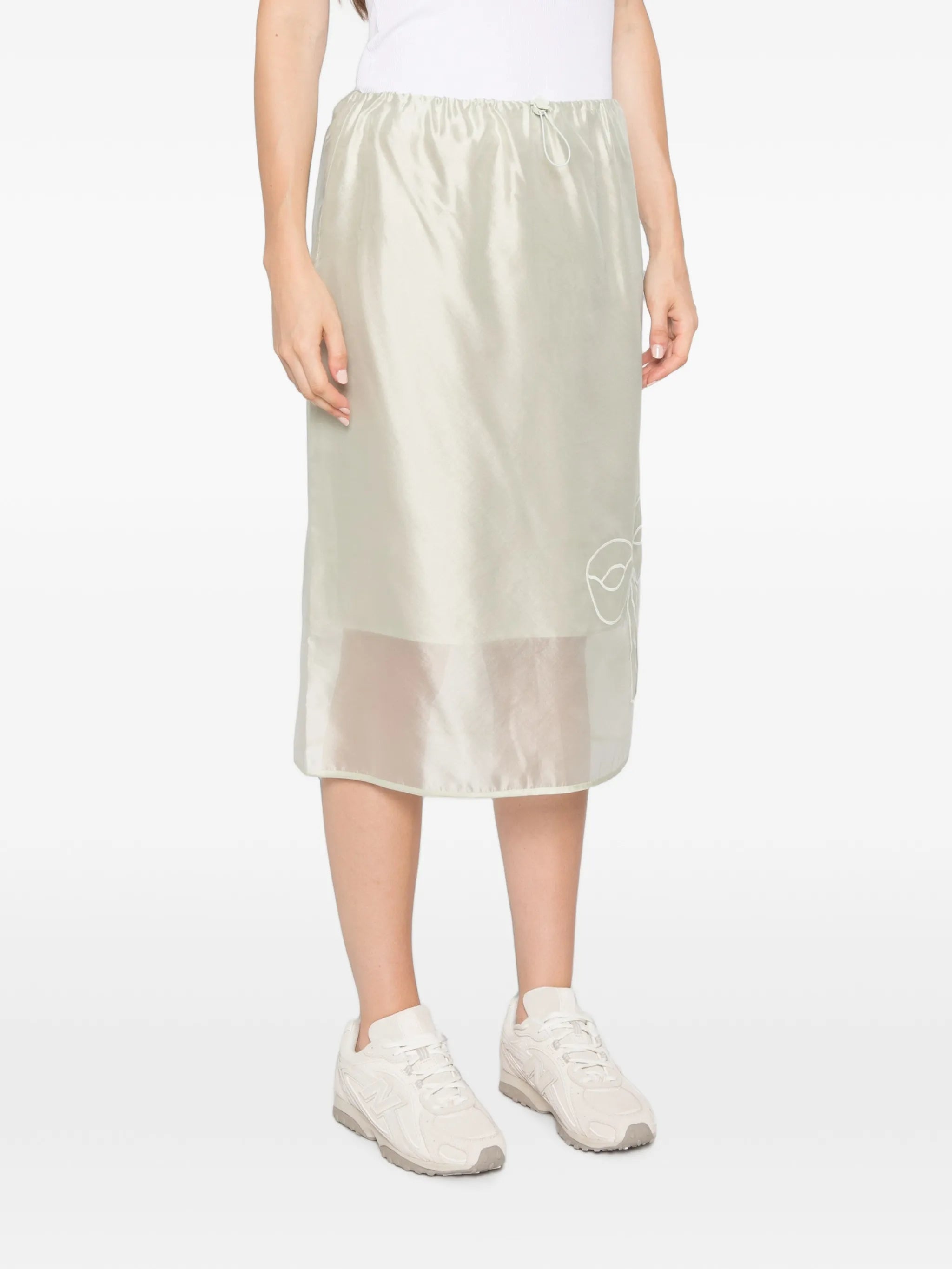 Bria organza midi skirt