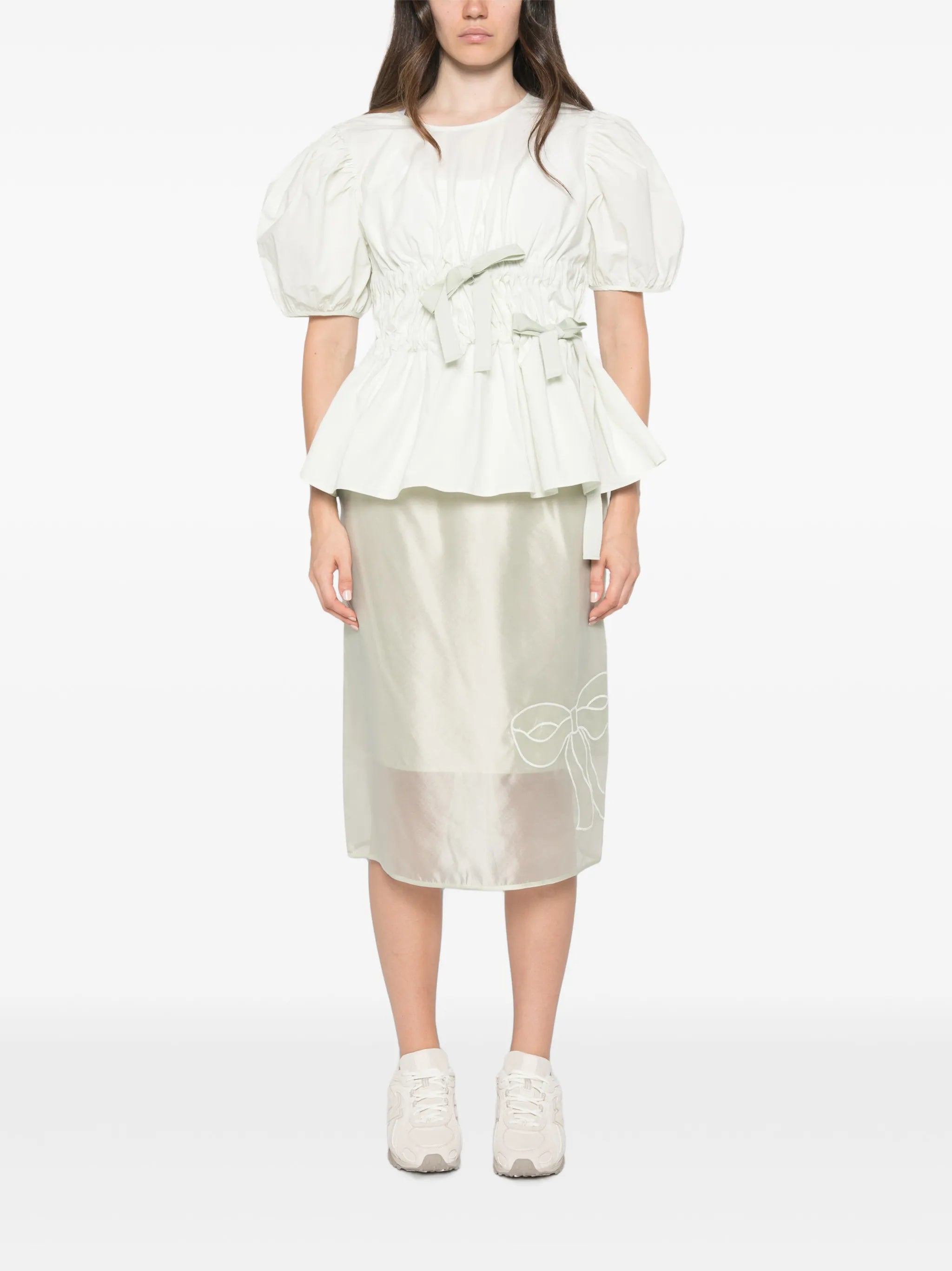 Bria organza midi skirt