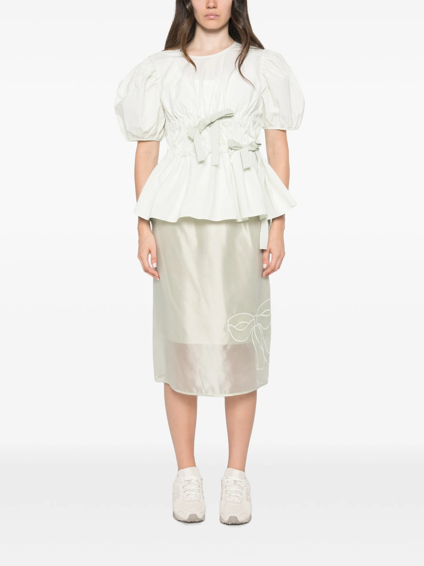 Bria organza midi skirt