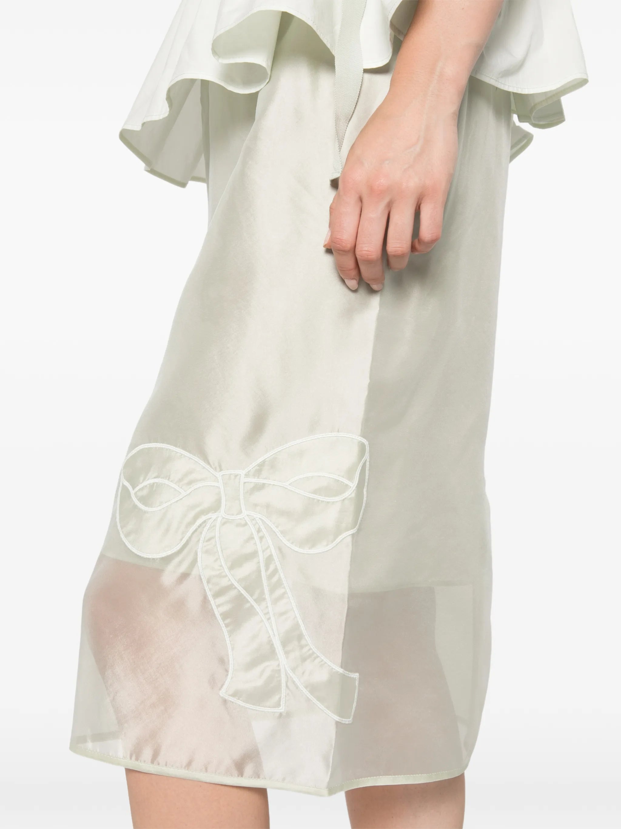Bria organza midi skirt