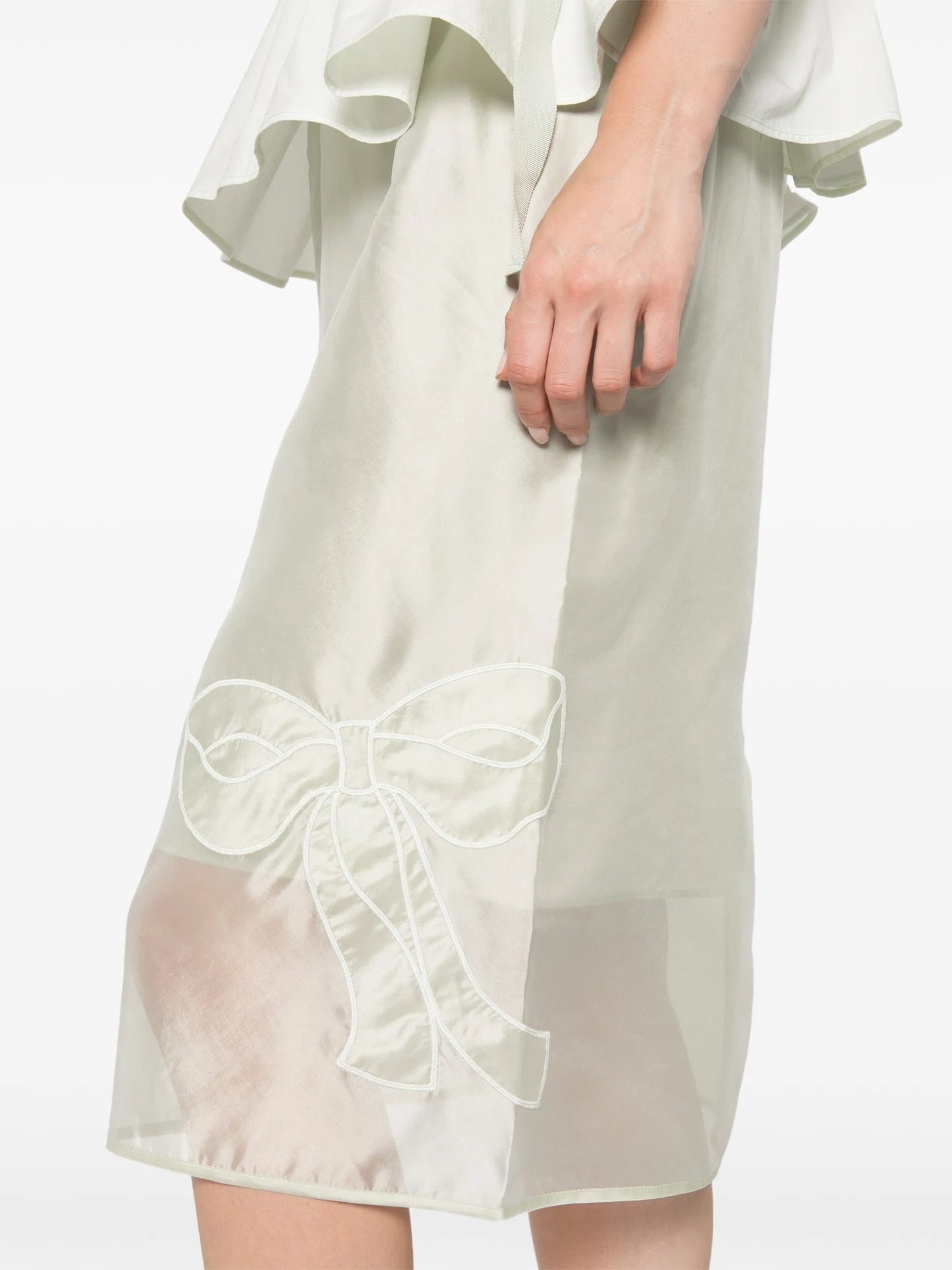 Bria organza midi skirt
