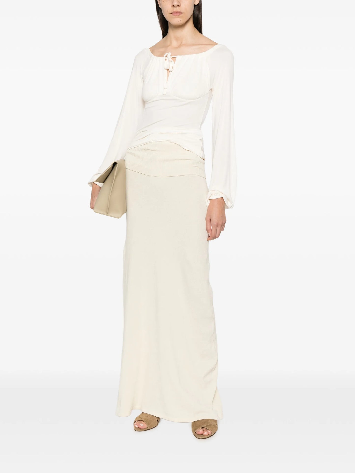 Oona ribbed-knit maxi skirt