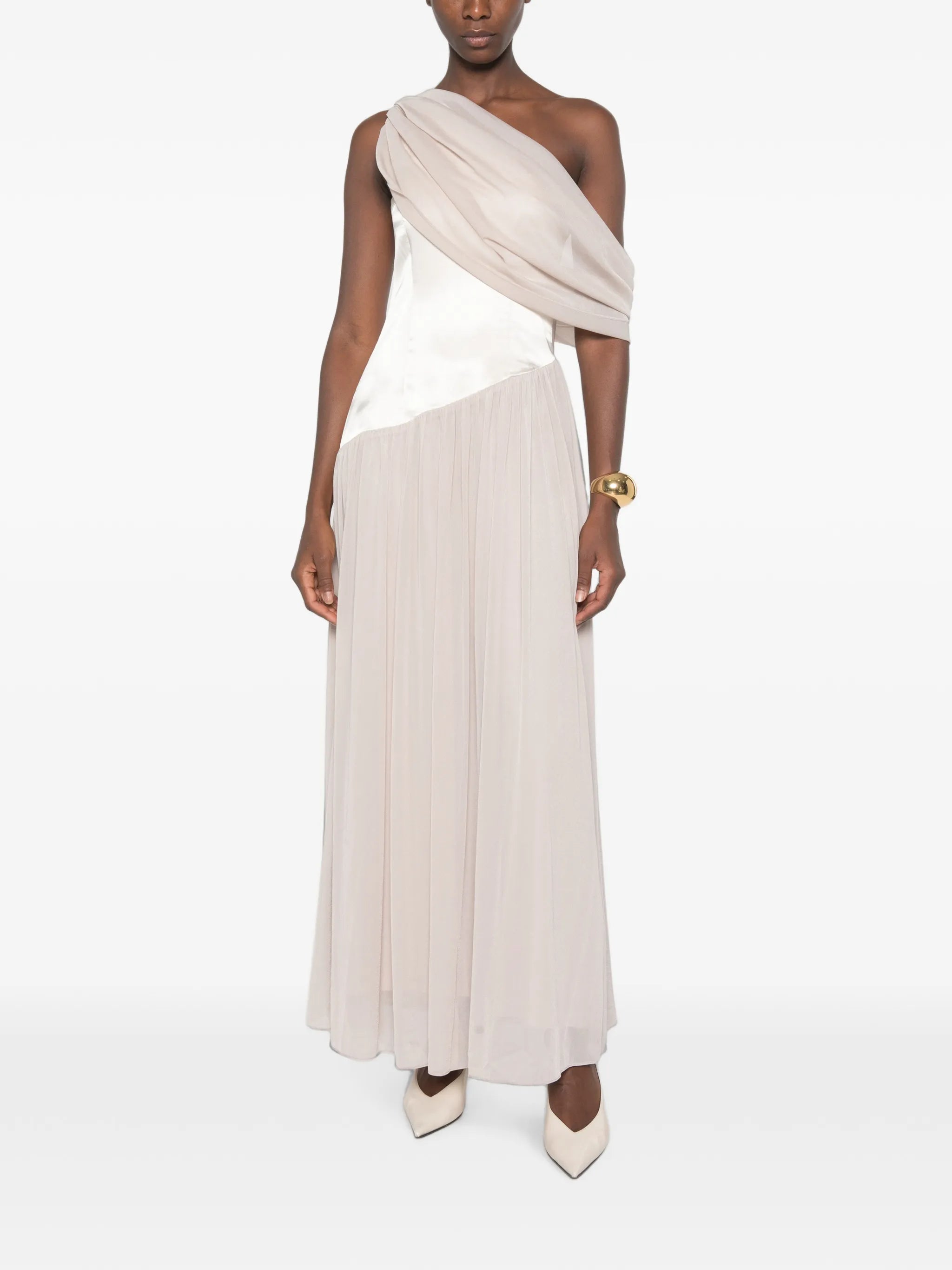 Gwen draped one-shoulder maxi dress
