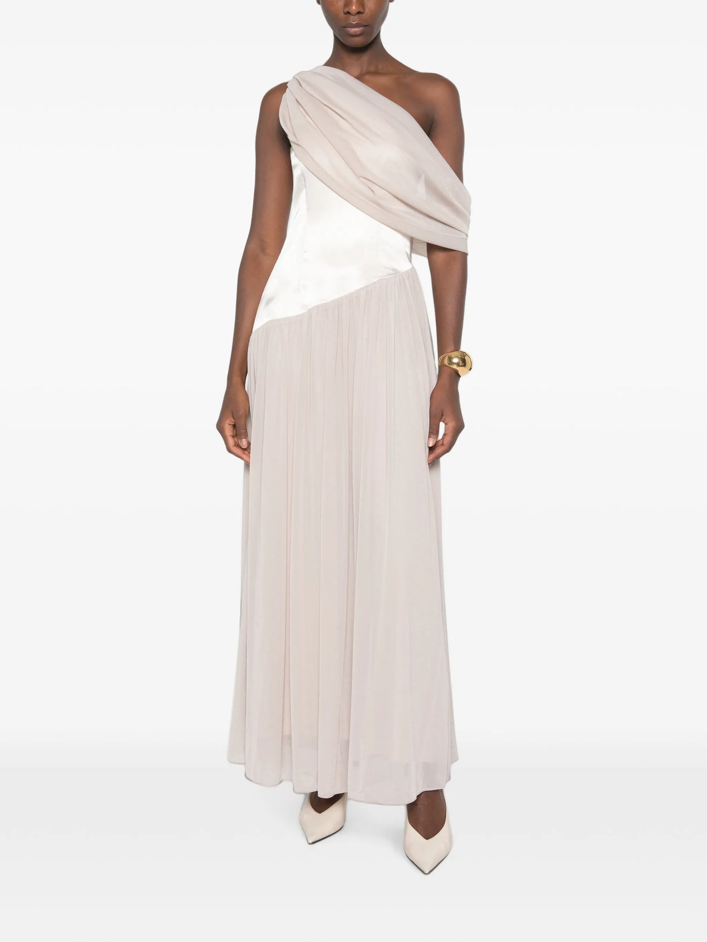 Gwen draped one-shoulder maxi dress