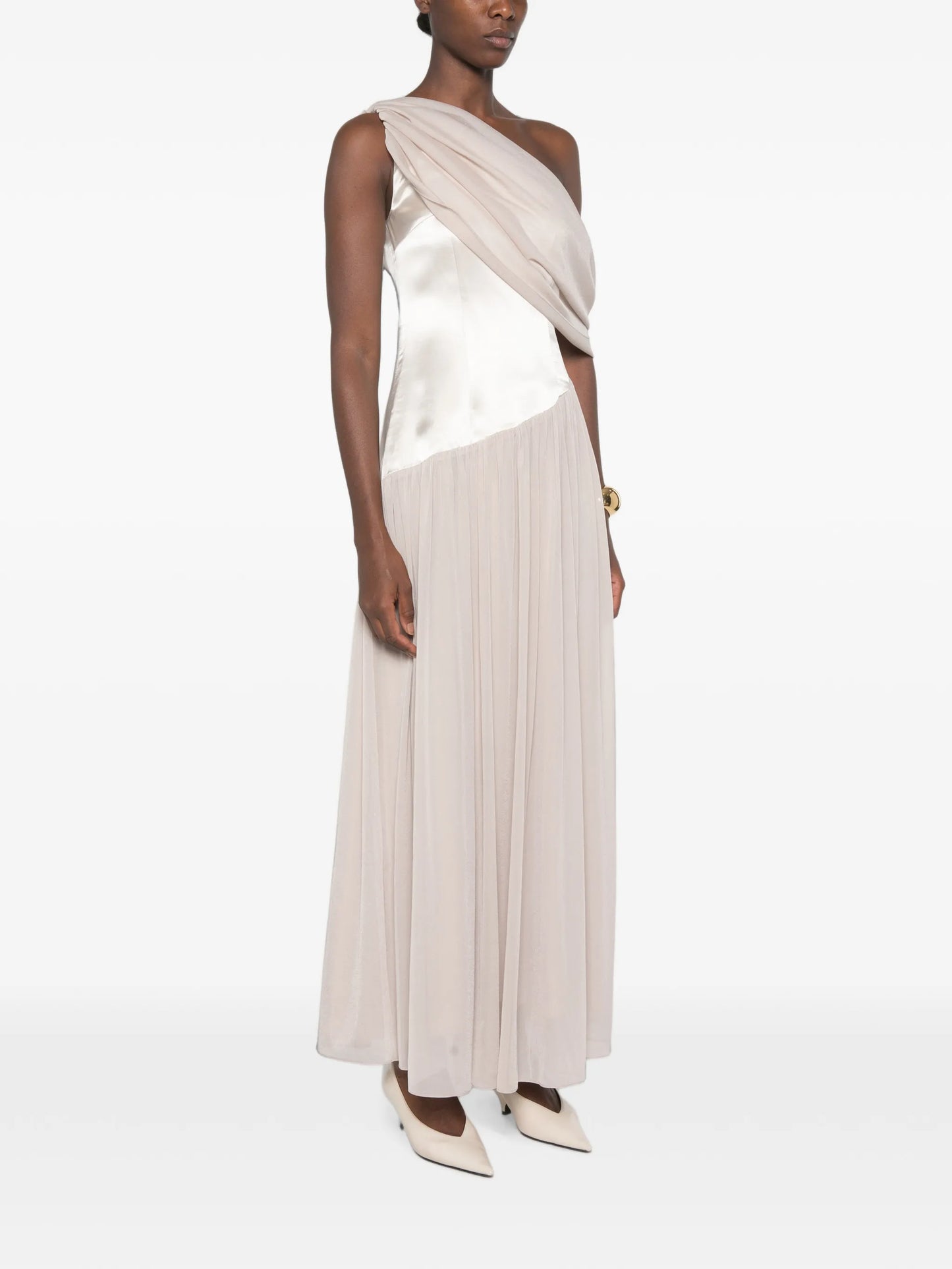 Gwen draped one-shoulder maxi dress