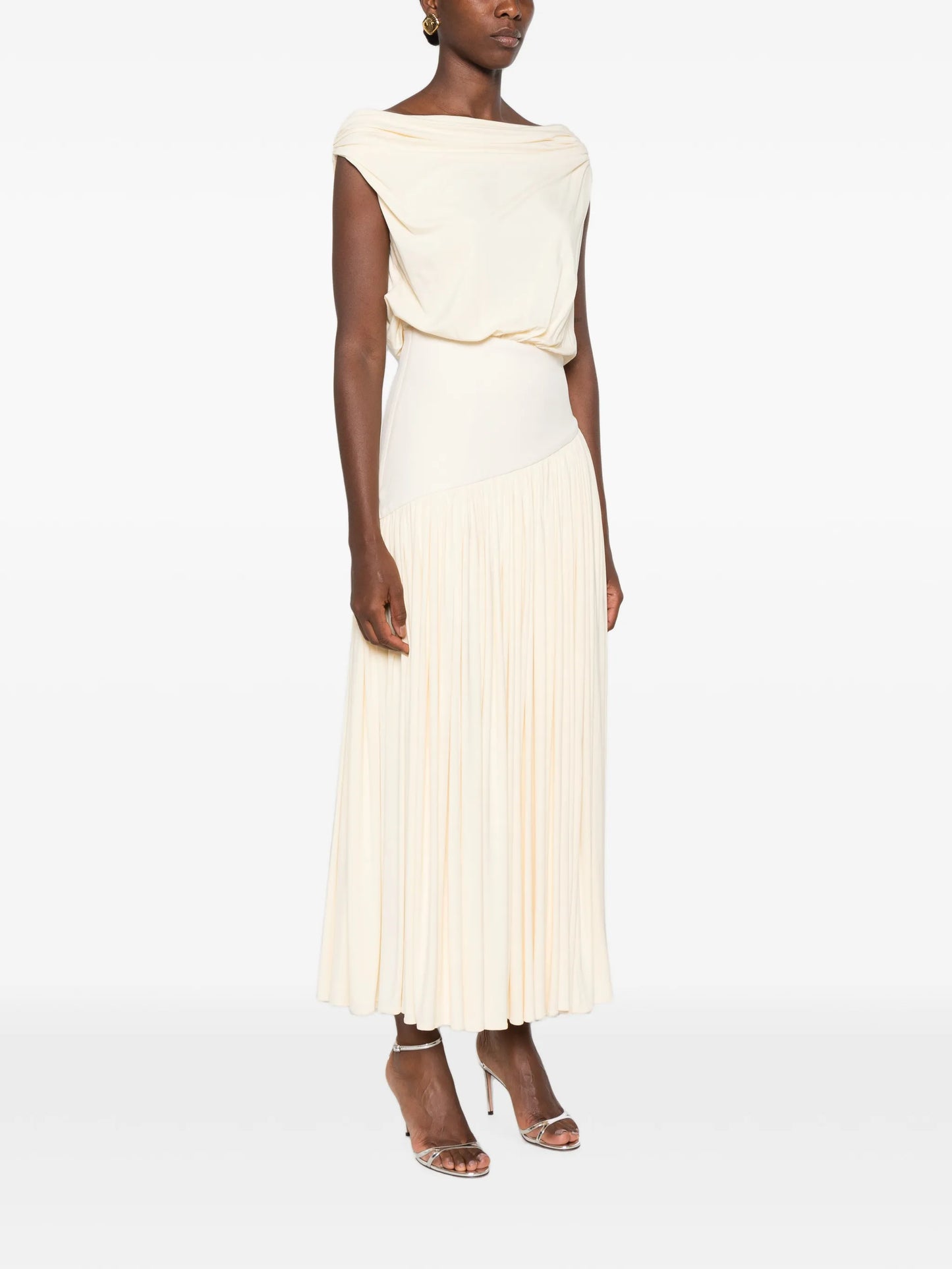 Gwen pleated midi dress