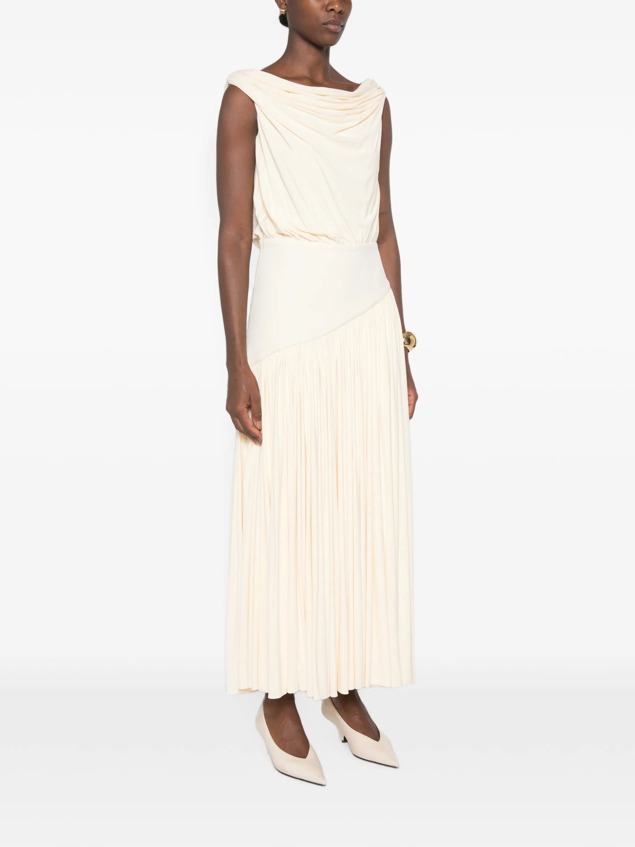 Gwen pleated midi dress