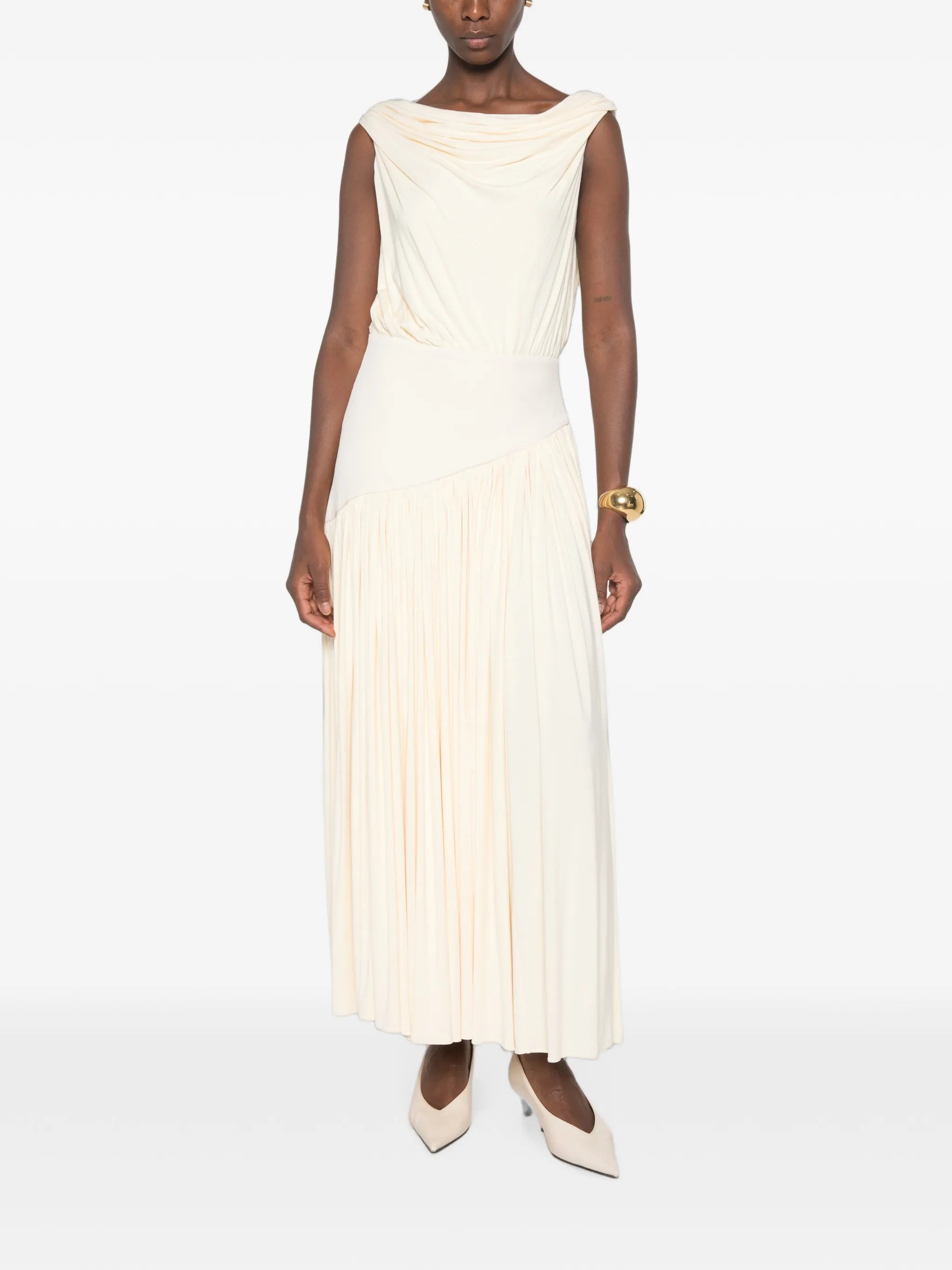 Gwen pleated midi dress