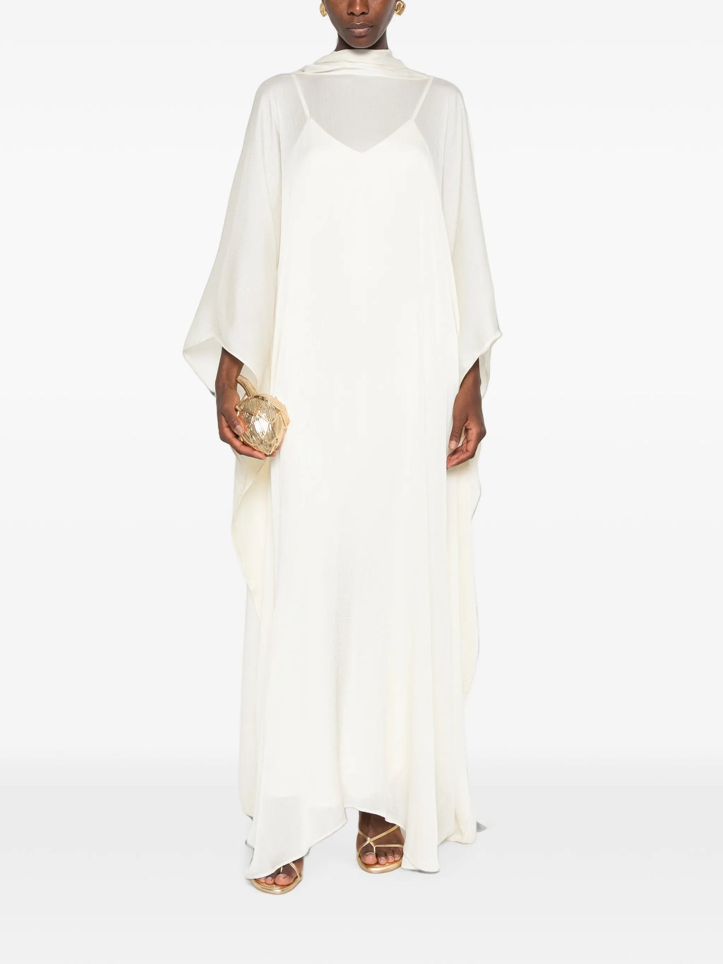 sheer pleated kaftan