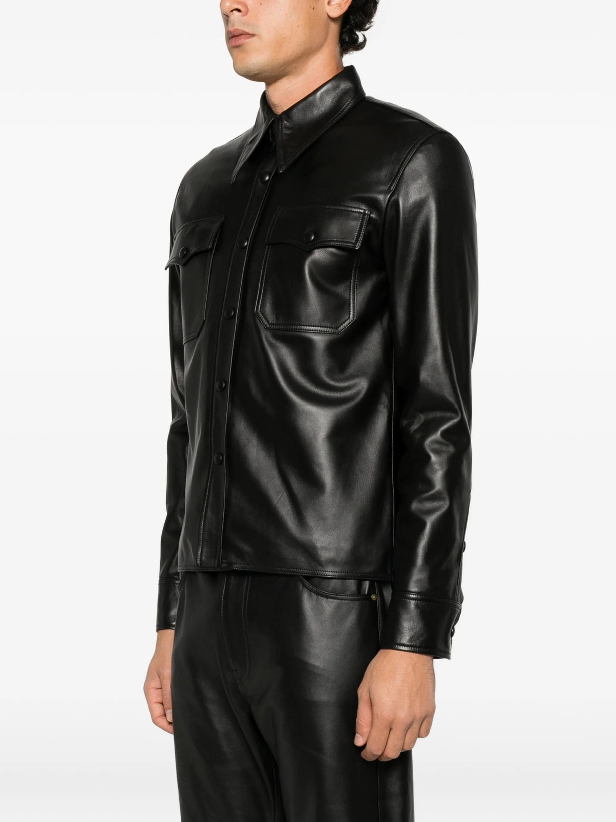 Chente leather overshirt