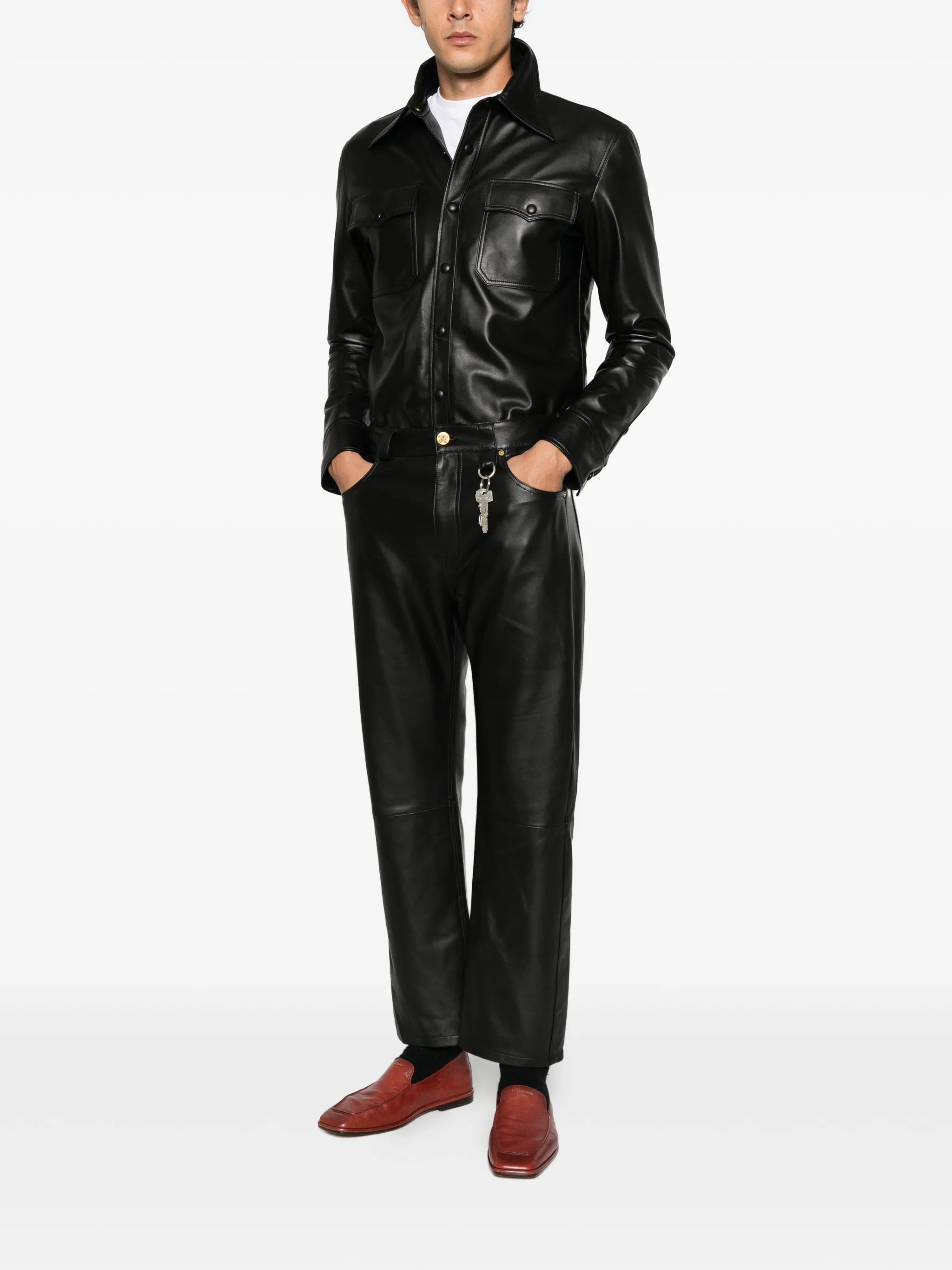 Chente leather trousers