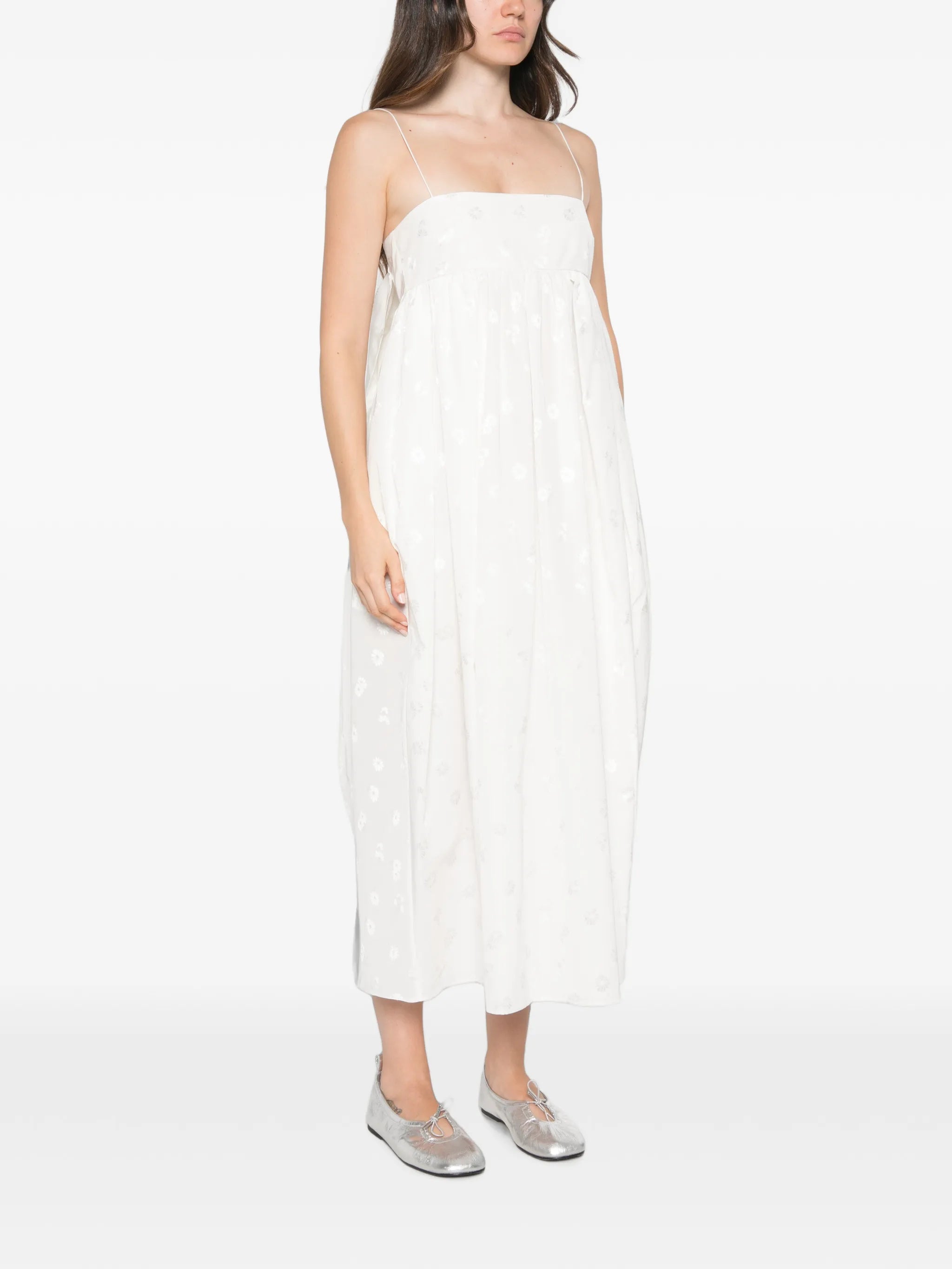 Vilma embroidered bow-detail dress