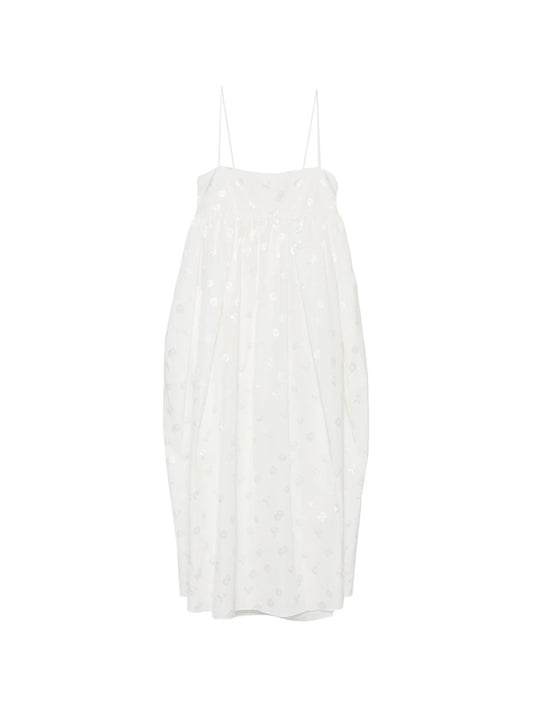 Vilma embroidered bow-detail dress