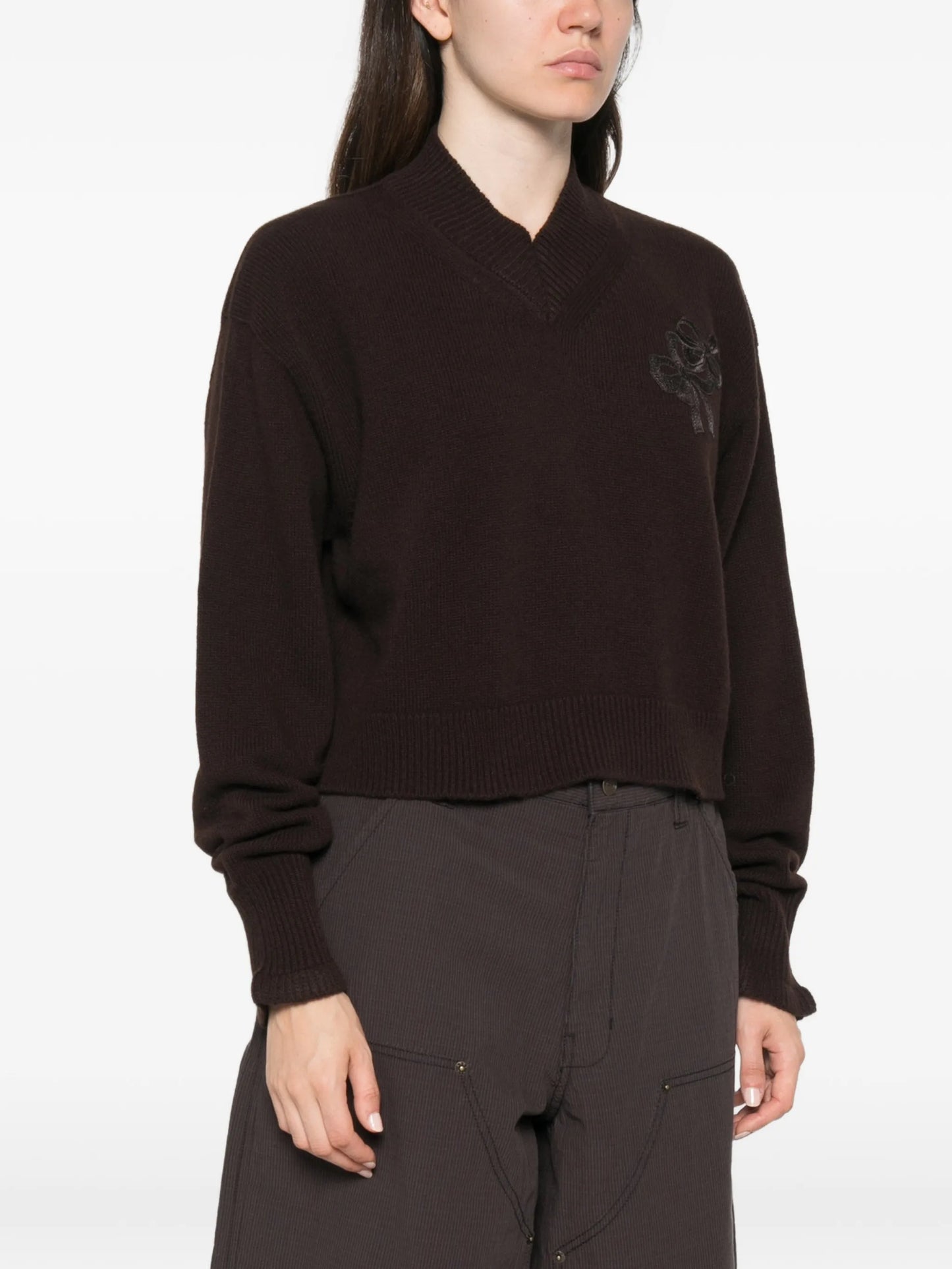 Drusilla bow-appliqué knit