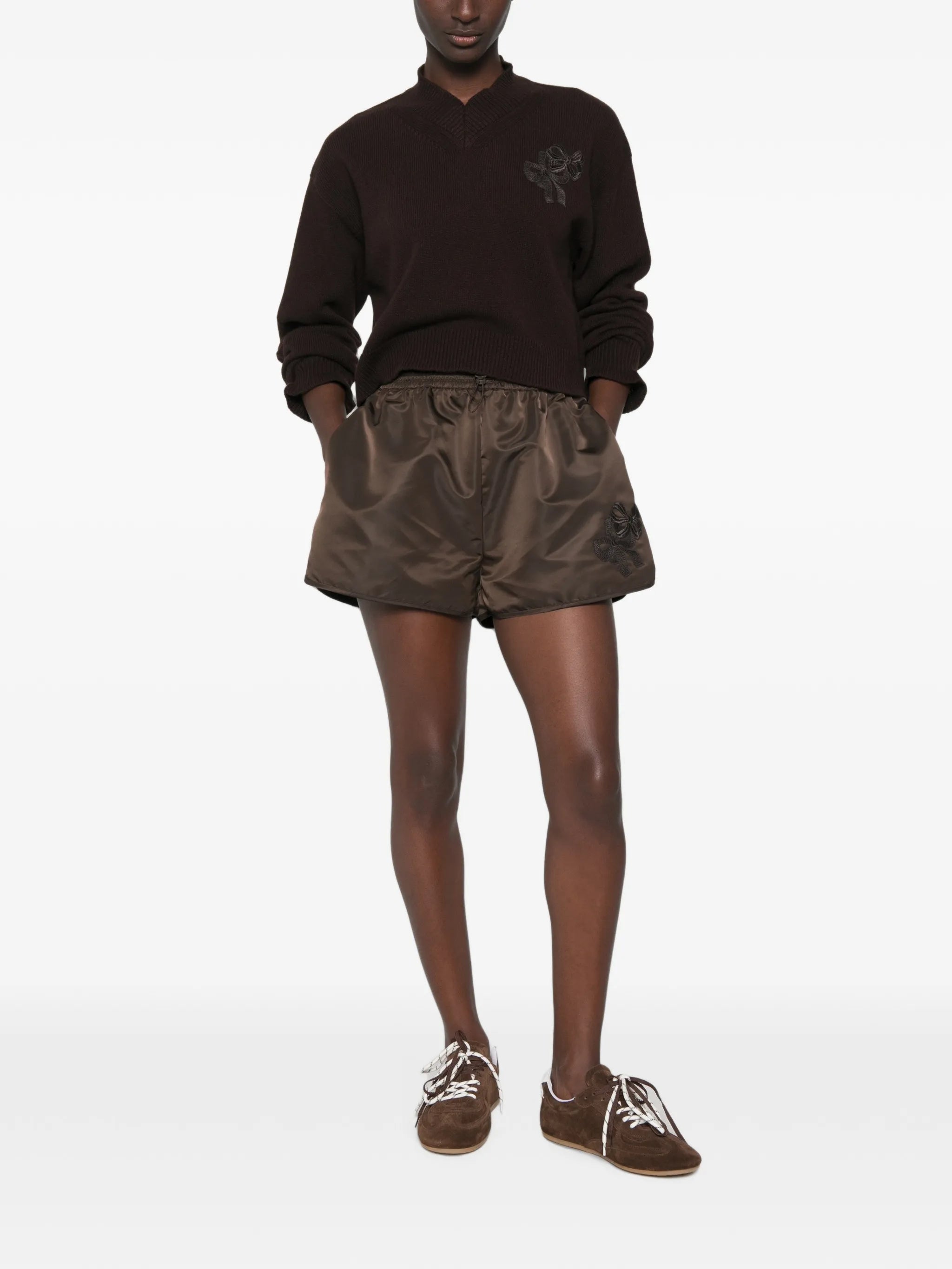 Colette bow-embroidered shorts